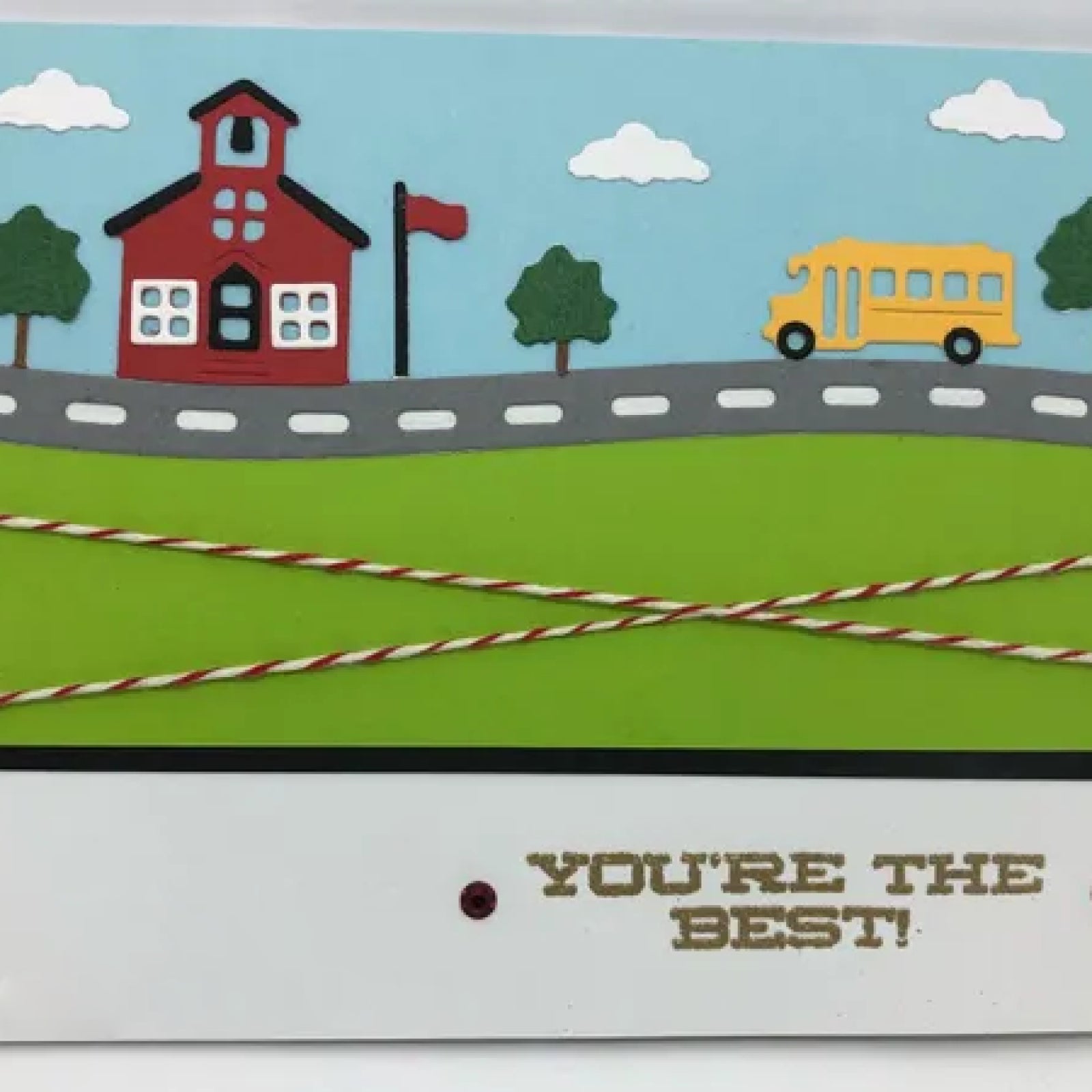 School Scene Backdrop Border w Bus & Road Cutting Dies