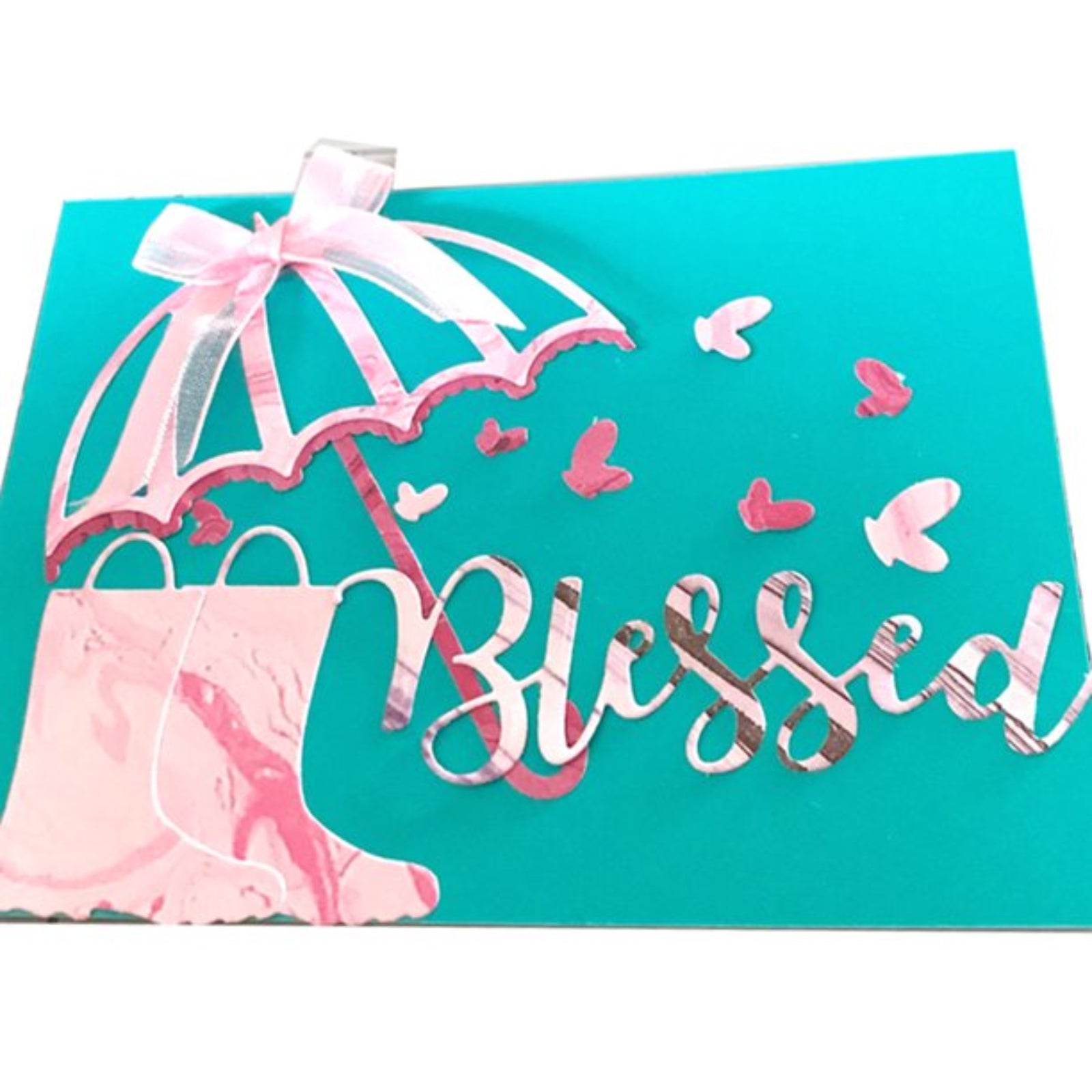 Rainboot & Umbrella w Butterflies Cutting Embossing Dies