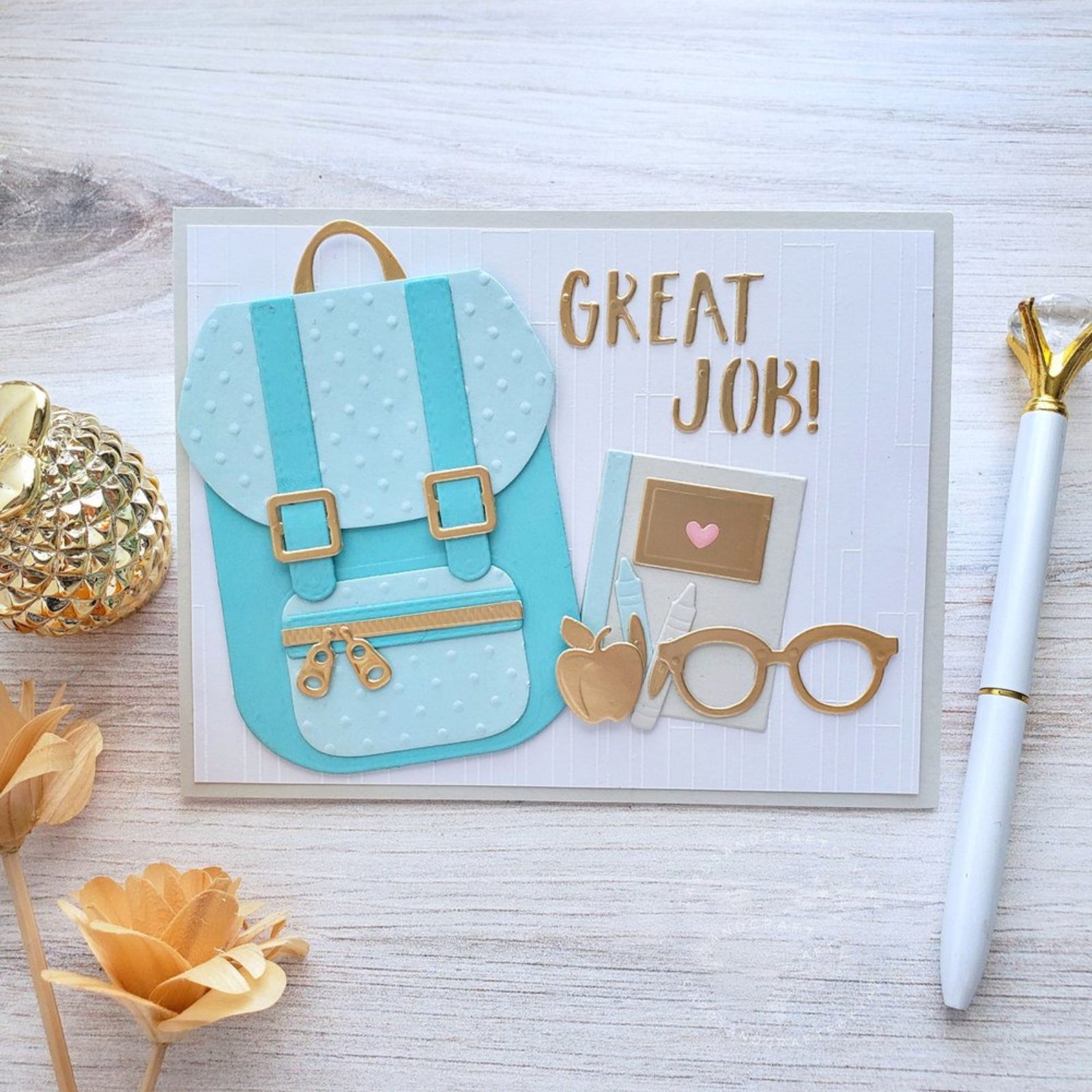 You Rule! Backpack w School Supplies Cutting & Embossing Dies