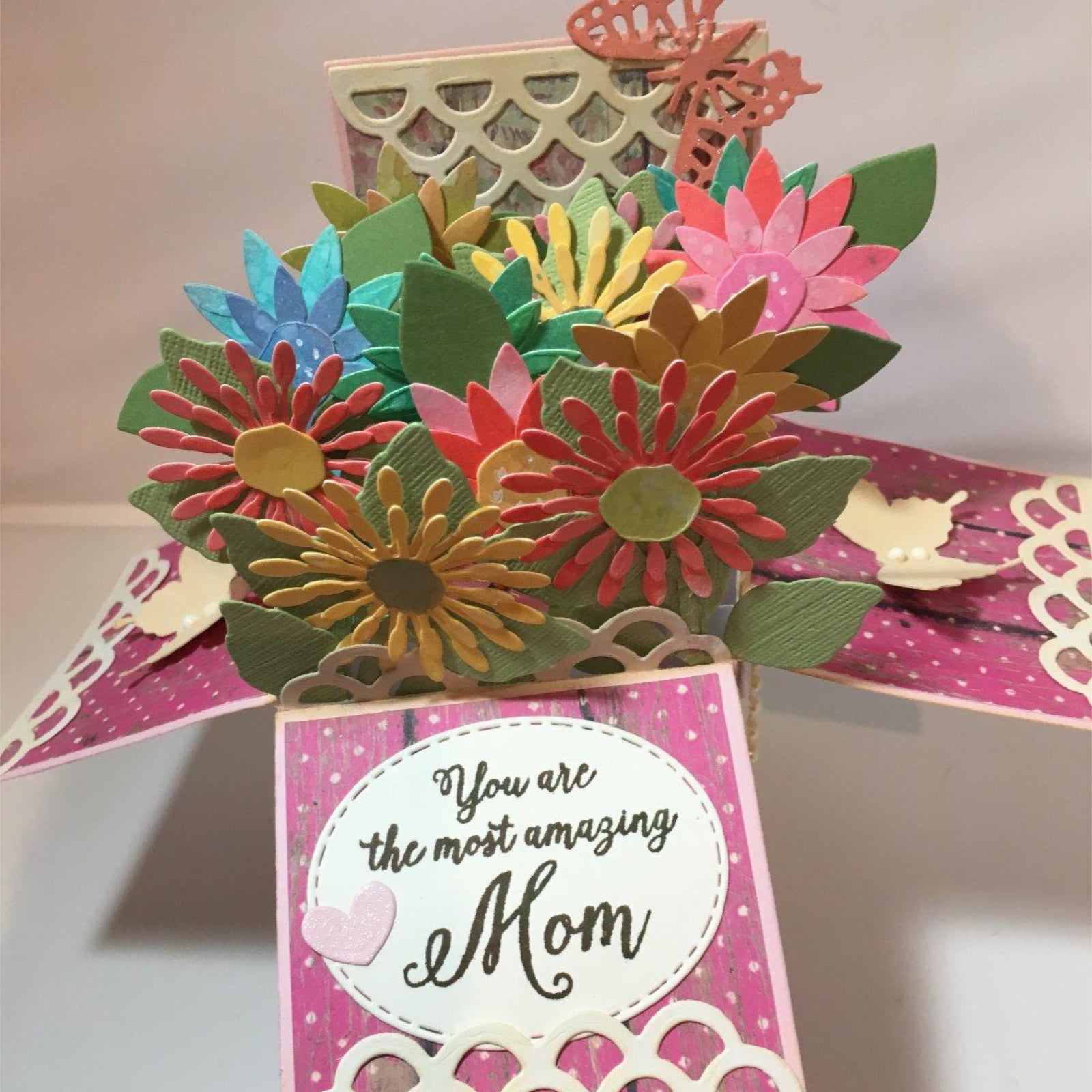 3D Pop Up Box Card w Scallop Lace Cutting & Embossing Dies