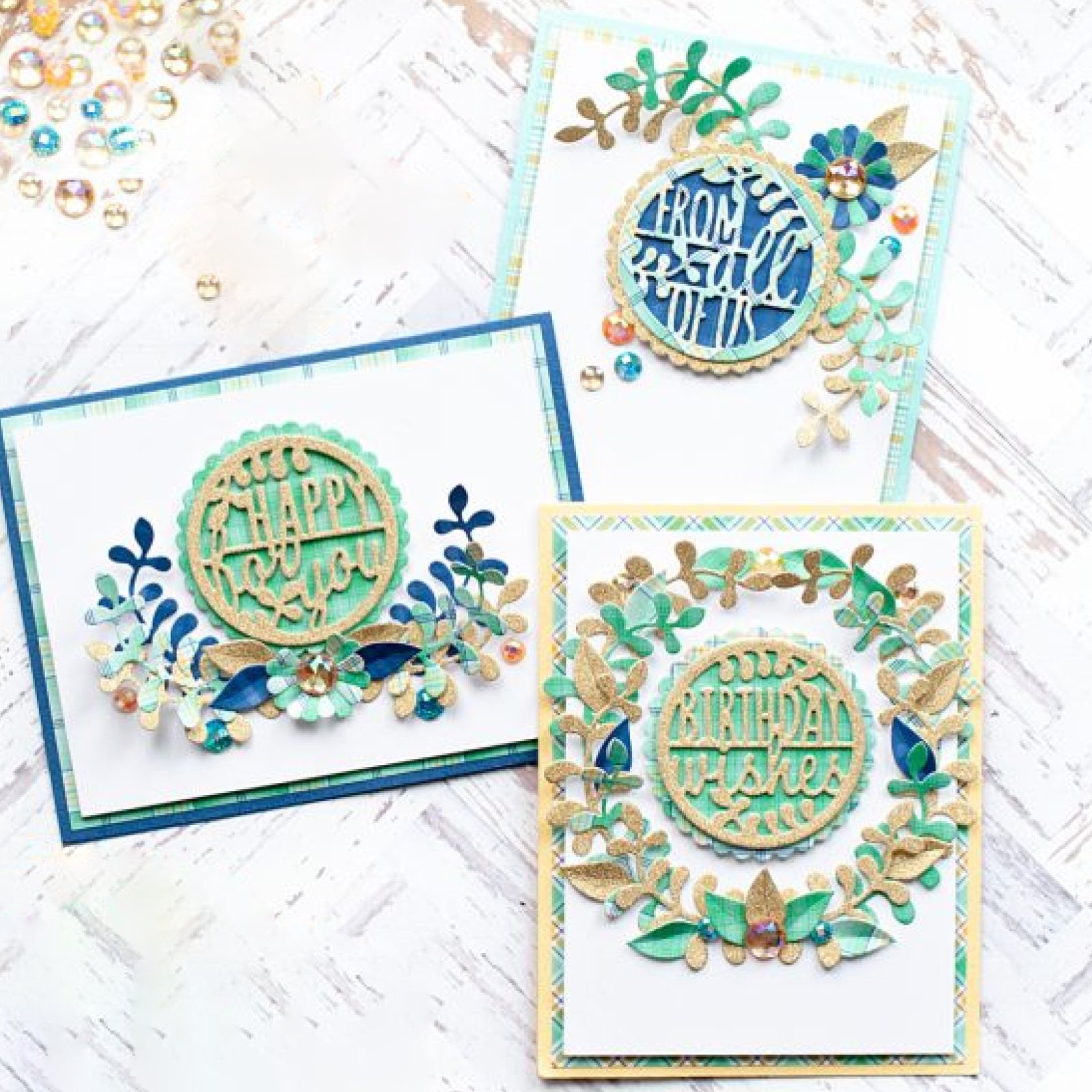 Circle Sentiments #1 w Foliage Cutting Dies