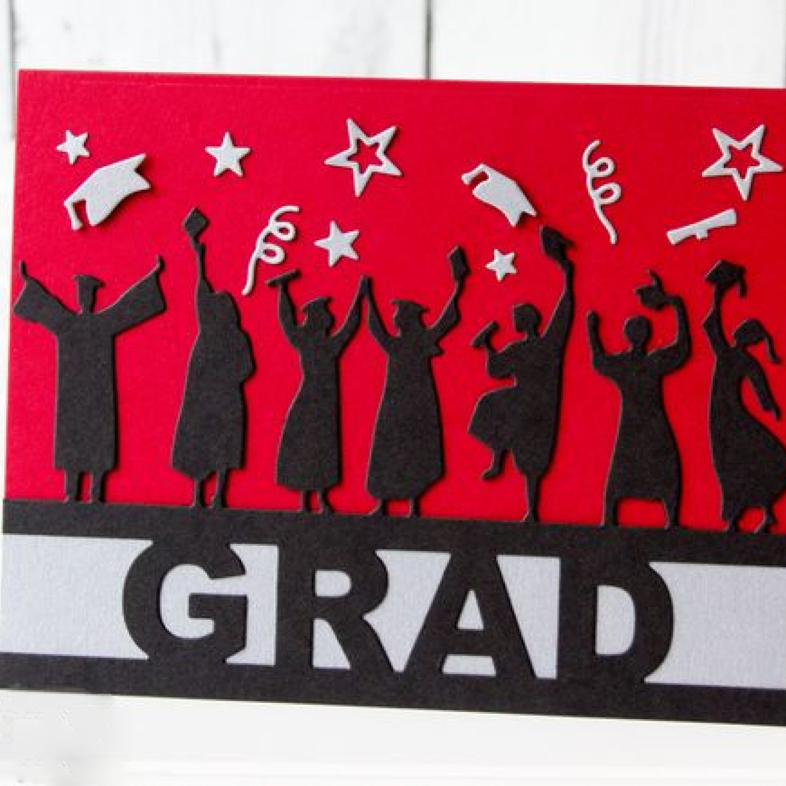 Graduates Celebrating Scene Backdrop Border Cutting Die