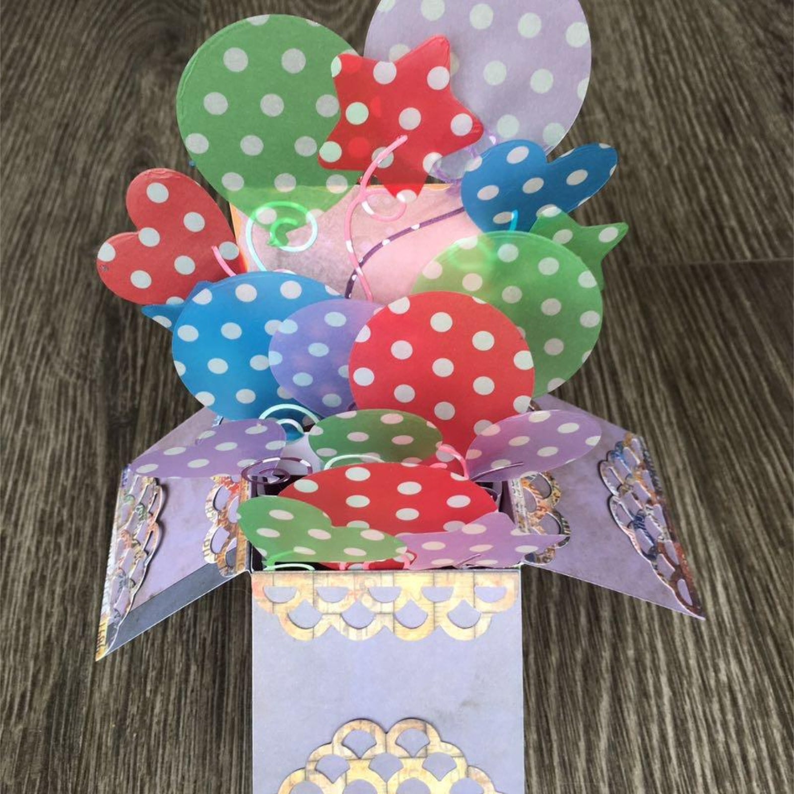3D Pop Up Box Card w Scallop Lace Cutting & Embossing Dies