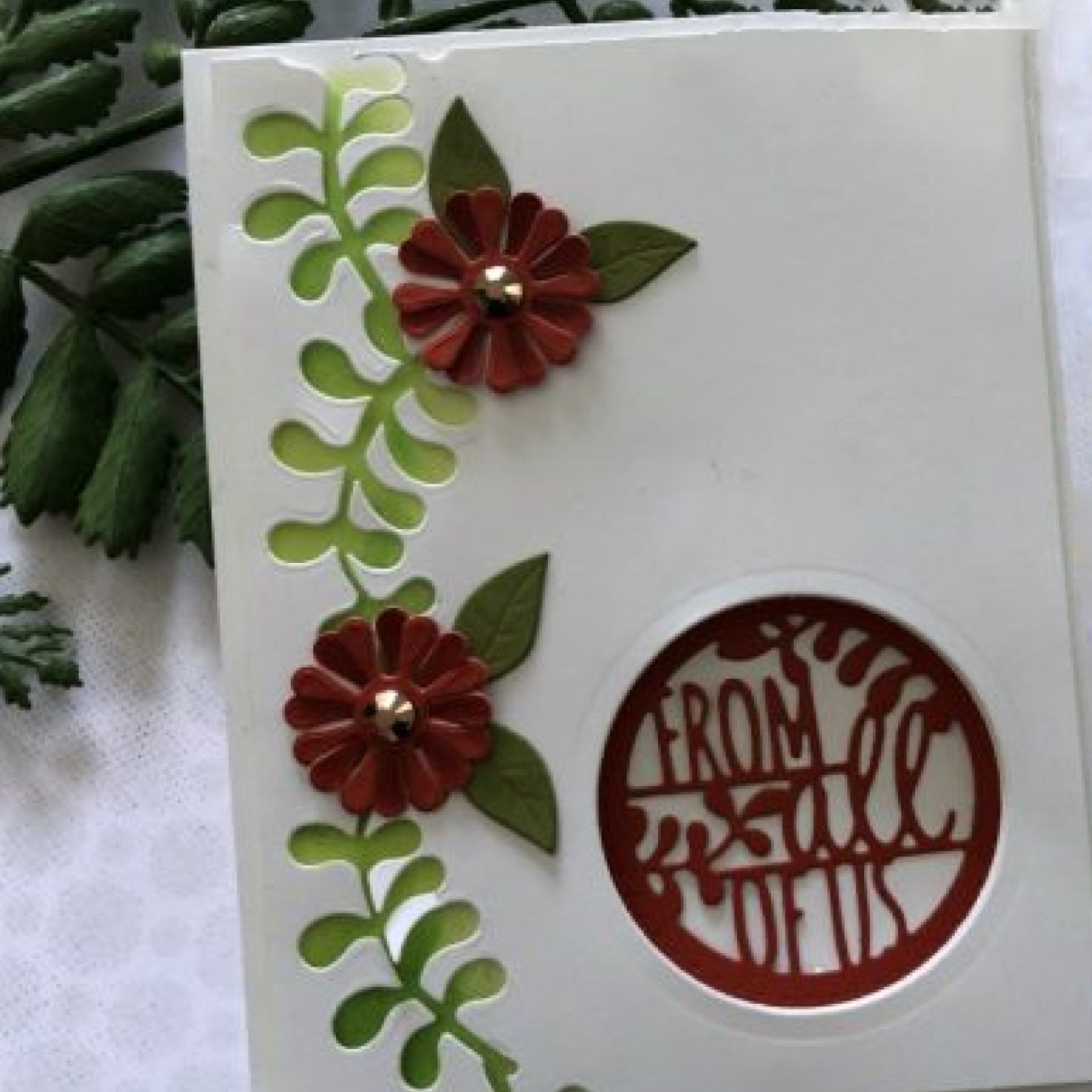 Circle Sentiments #1 w Foliage Cutting Dies
