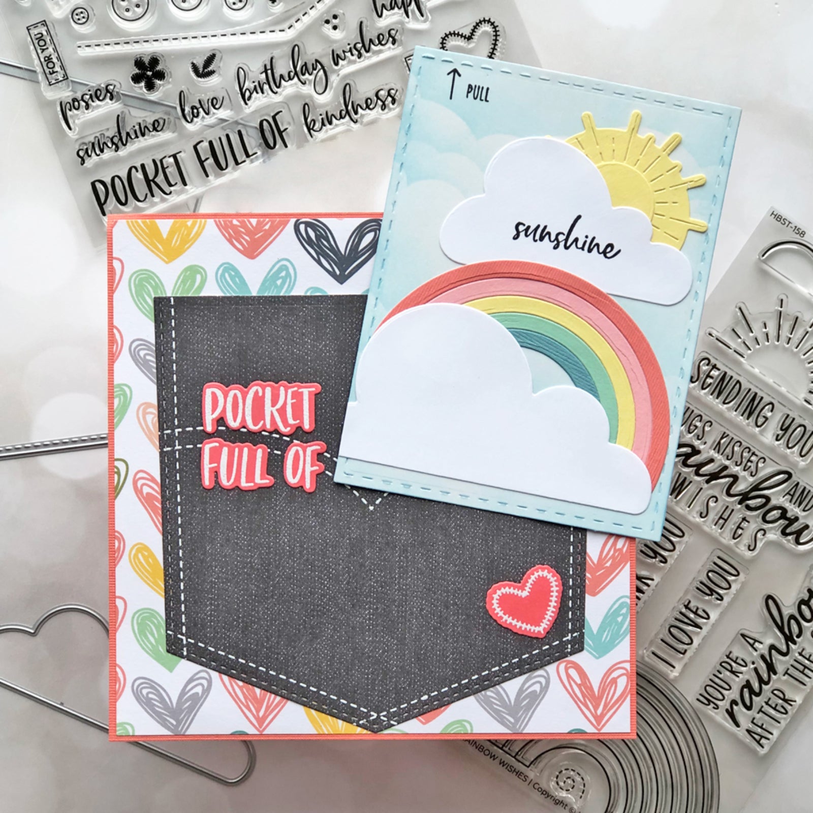 Nesting Stitched Jeans Pockets Full of Love Mega Cutting Dies Set