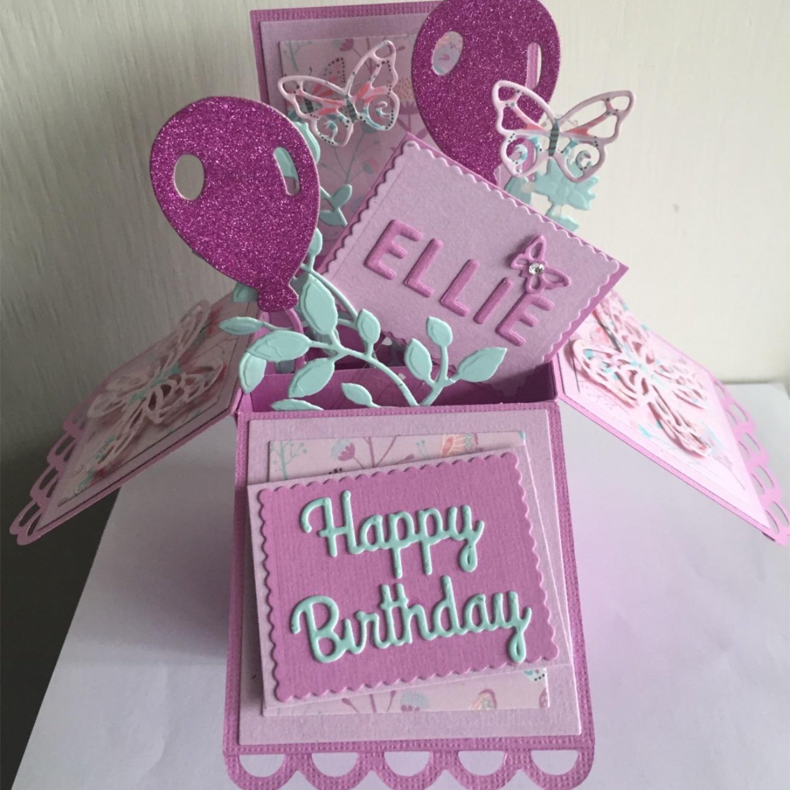 3D Pop Up Box Card w Scallop Lace Cutting & Embossing Dies