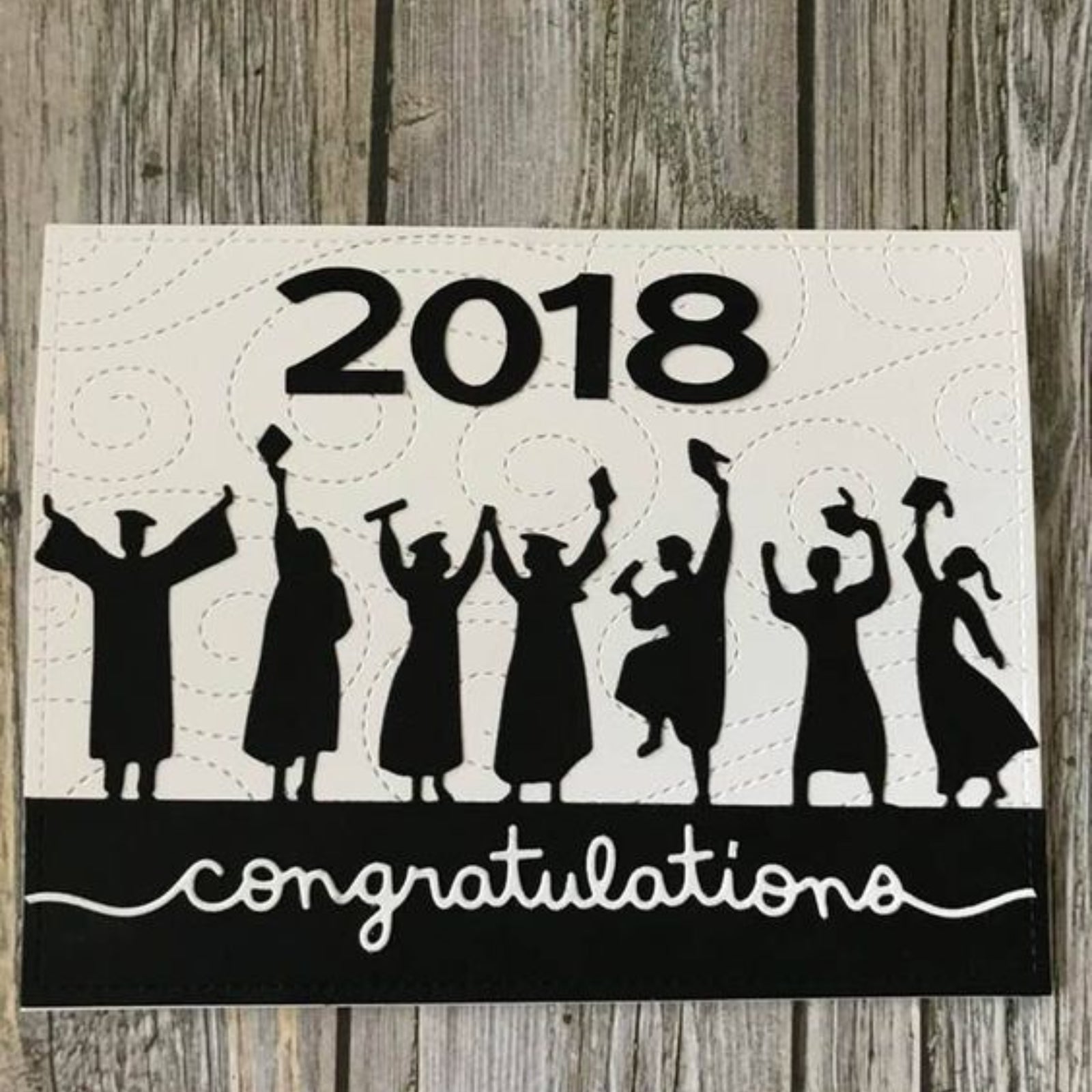 Graduates Celebrating Scene Backdrop Border Cutting Die