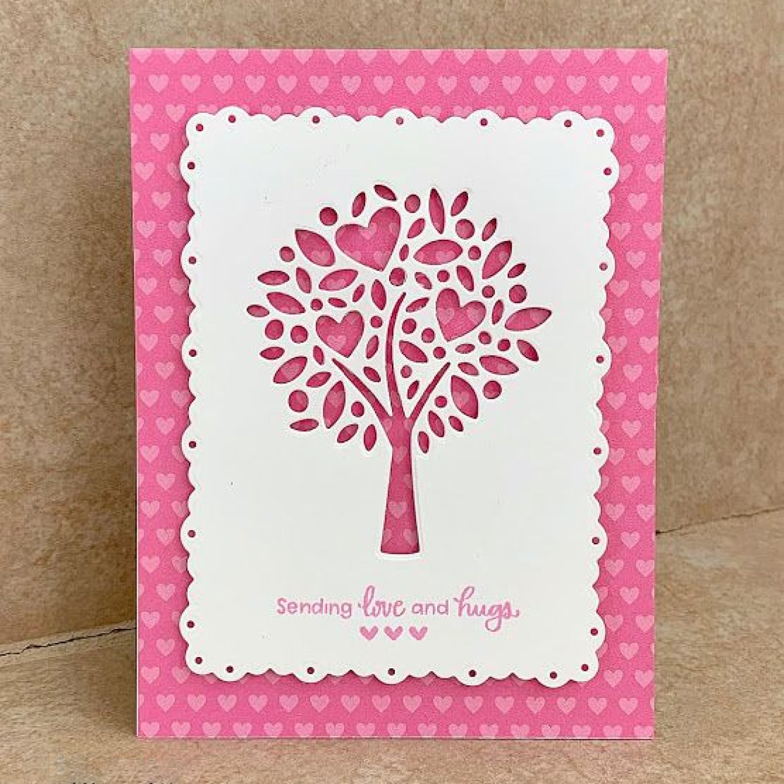 Cutout Tree w Three Hearts Cutting Die