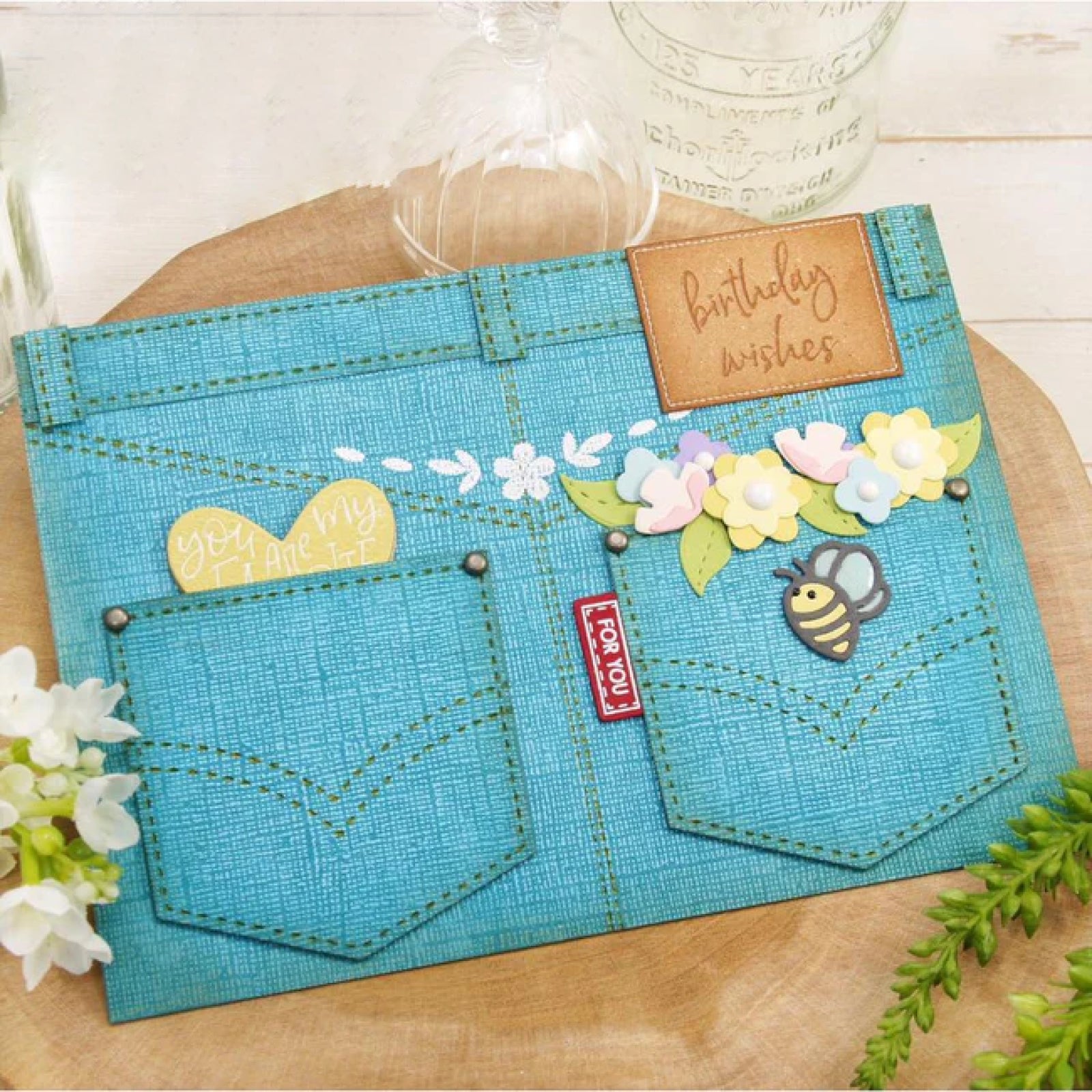 Nesting Stitched Jeans Pockets Full of Love Mega Cutting Dies Set