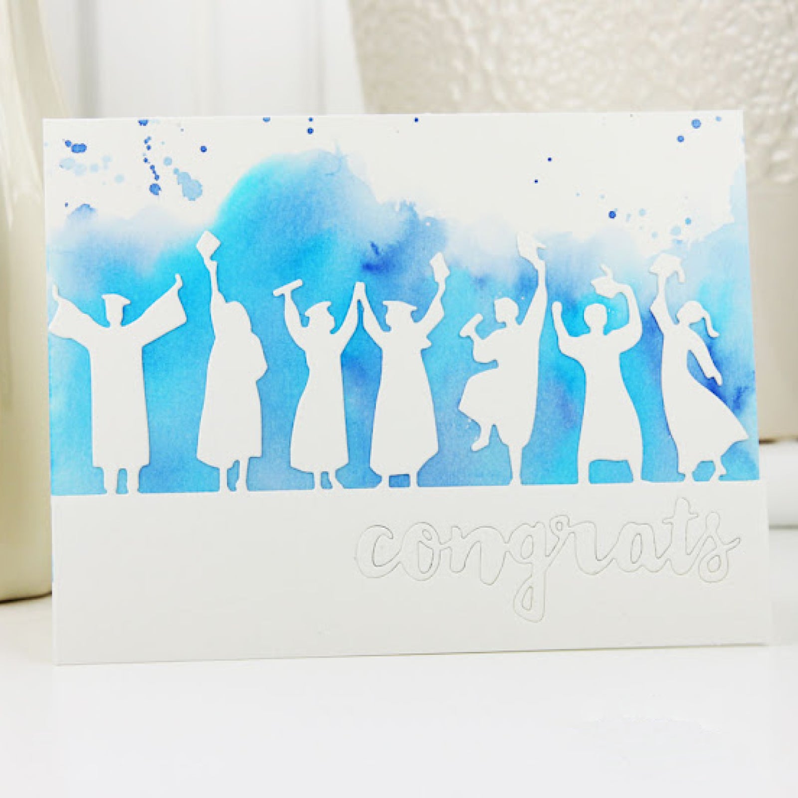 Graduates Celebrating Scene Backdrop Border Cutting Die