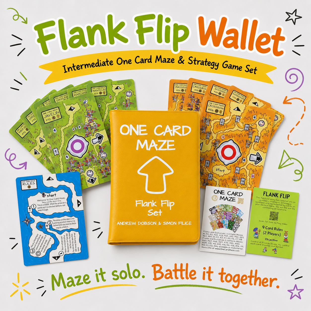 Flank Flip Wallet – Intermediate Maze & Strategy Game Set by One Card Maze