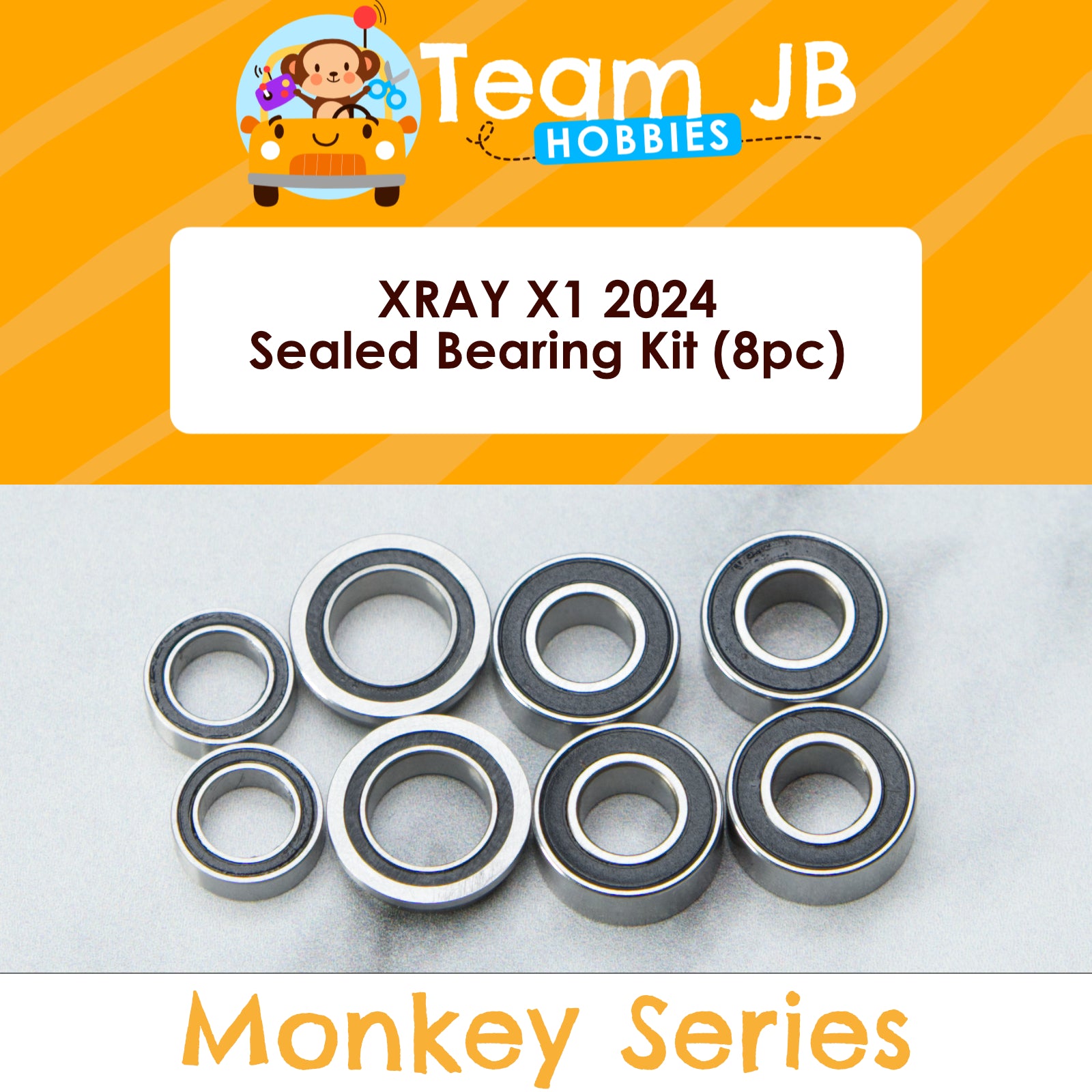 XRAY X1 2024/2025 - 8 Pcs Rubber Sealed Bearings Kit