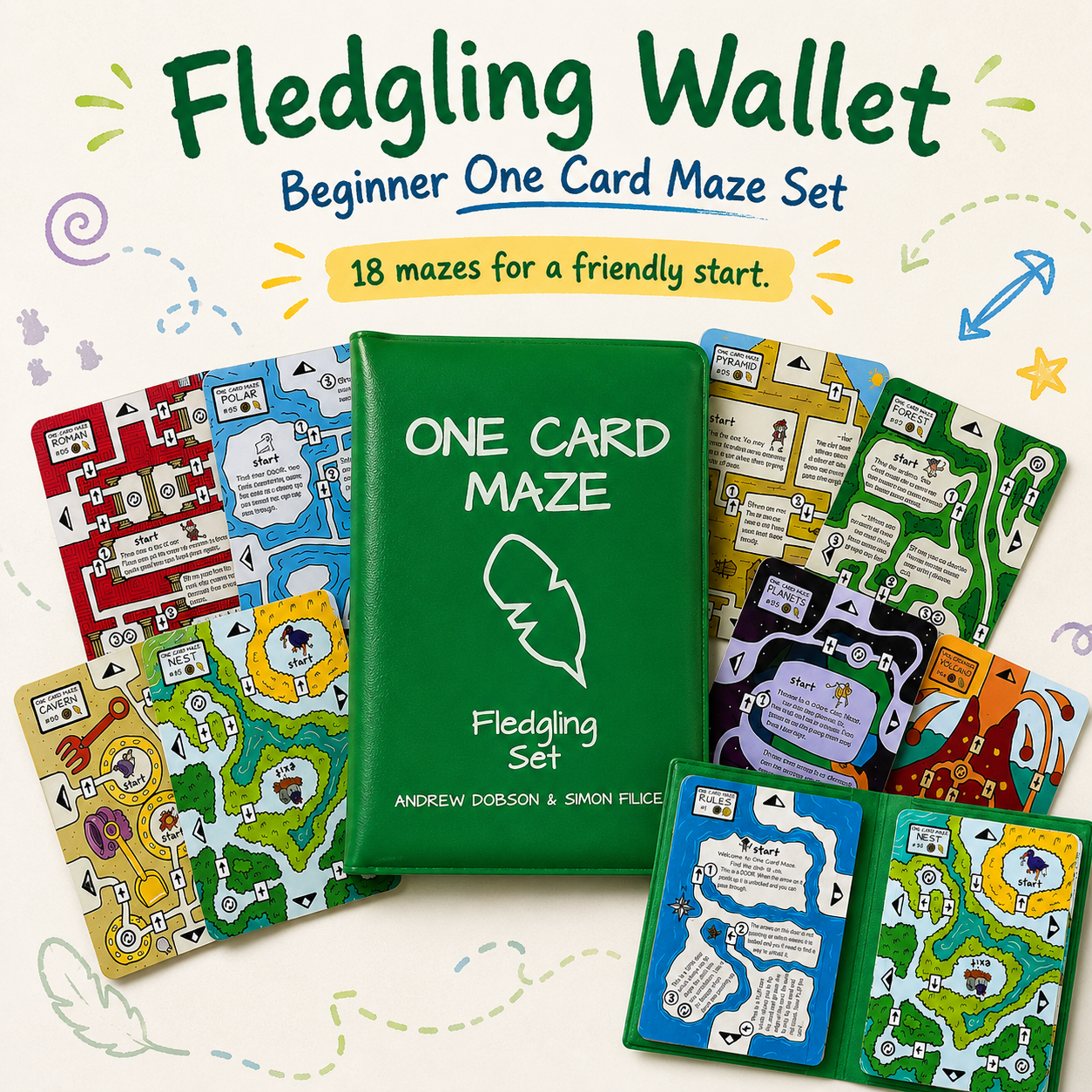 Fledgling Wallet – Beginner Maze Puzzle Set by One Card Maze