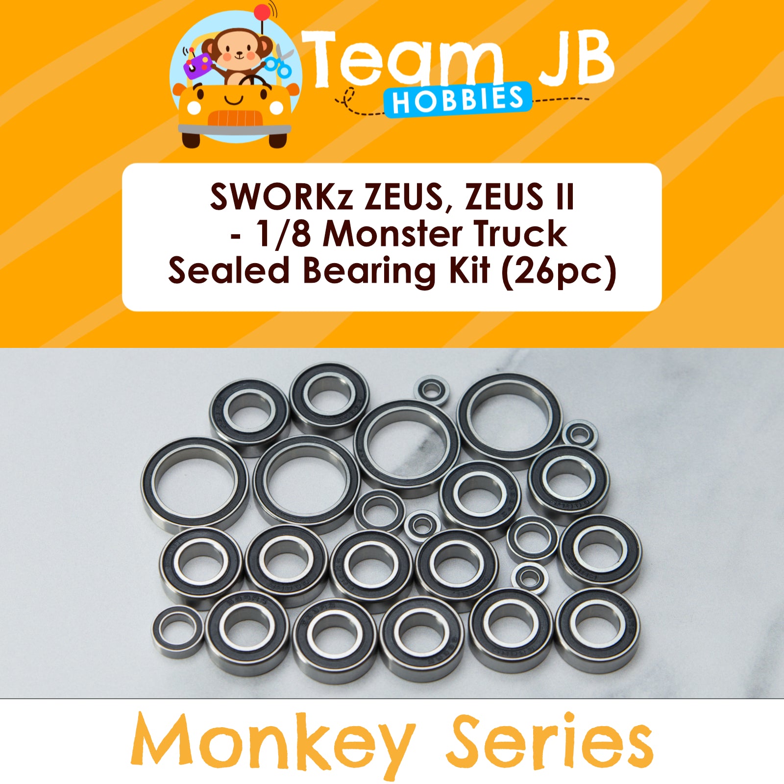 SWORKz ZEUS, ZEUS II - 1/8 Monster Truck - Sealed Bearing Kit