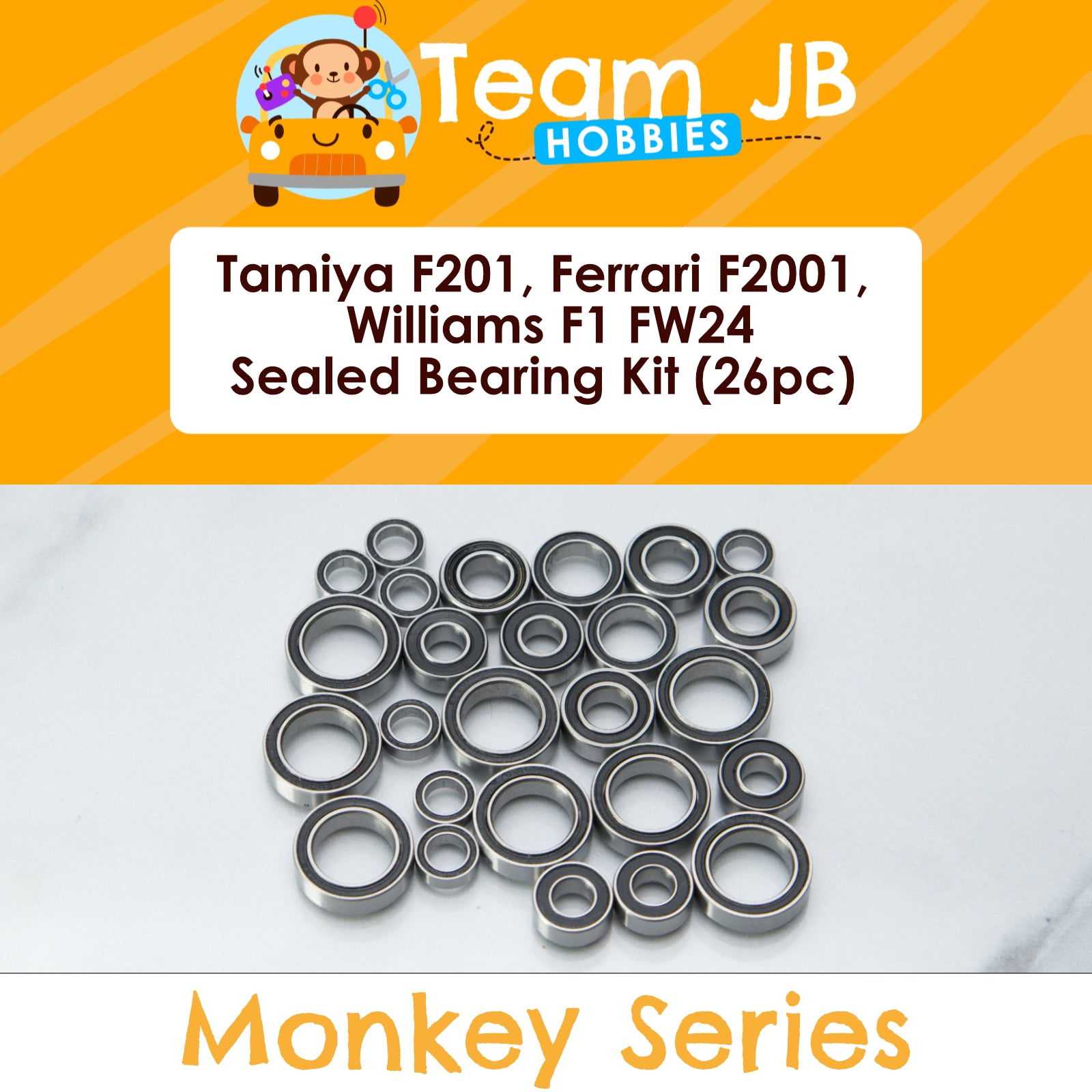 Tamiya F201, Ferrari F2001, Williams F1 FW24 - Sealed Bearing Kit