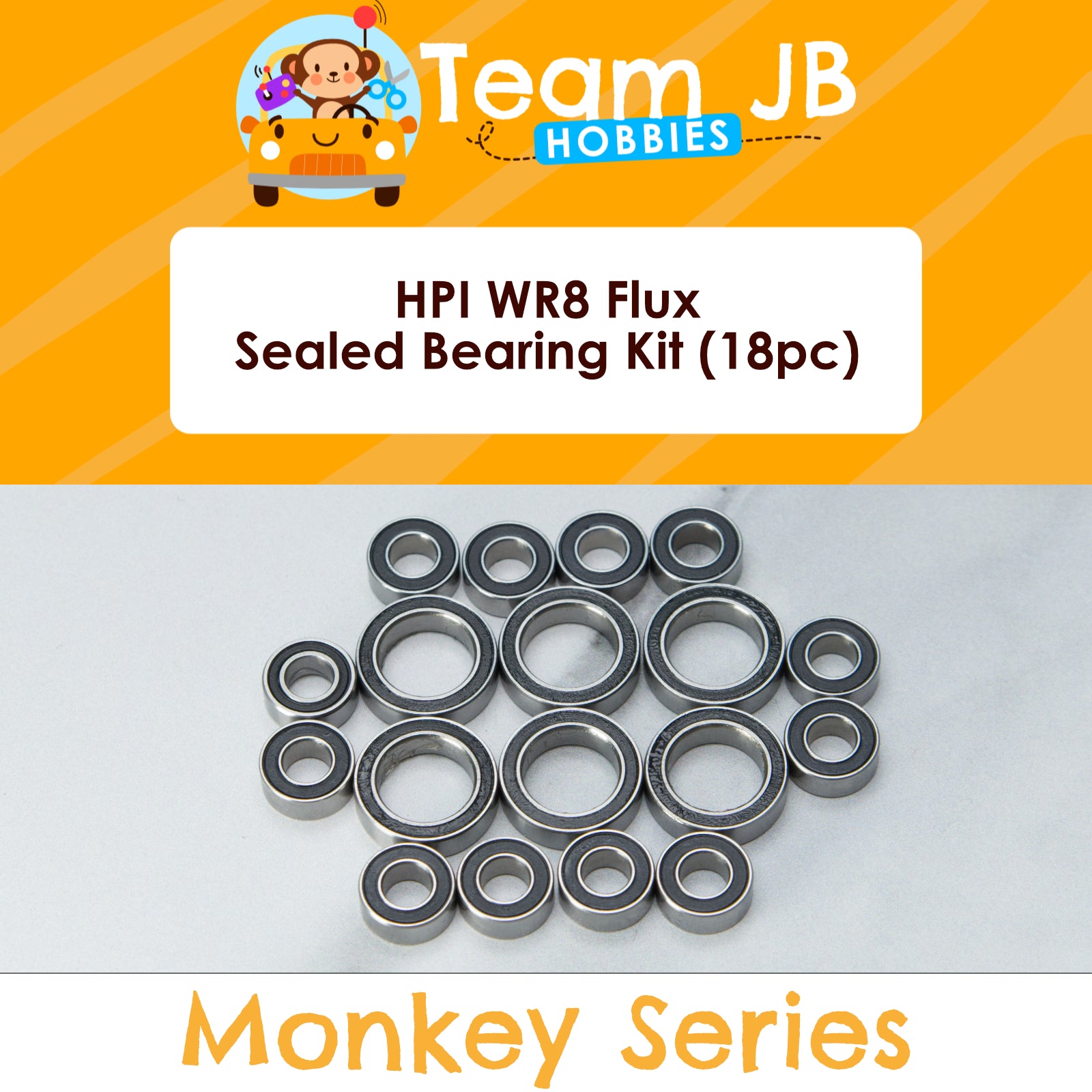 HPI WR8 Flux, 1996 Escort Cosworth RTR - 18 Pcs Bearings Kit