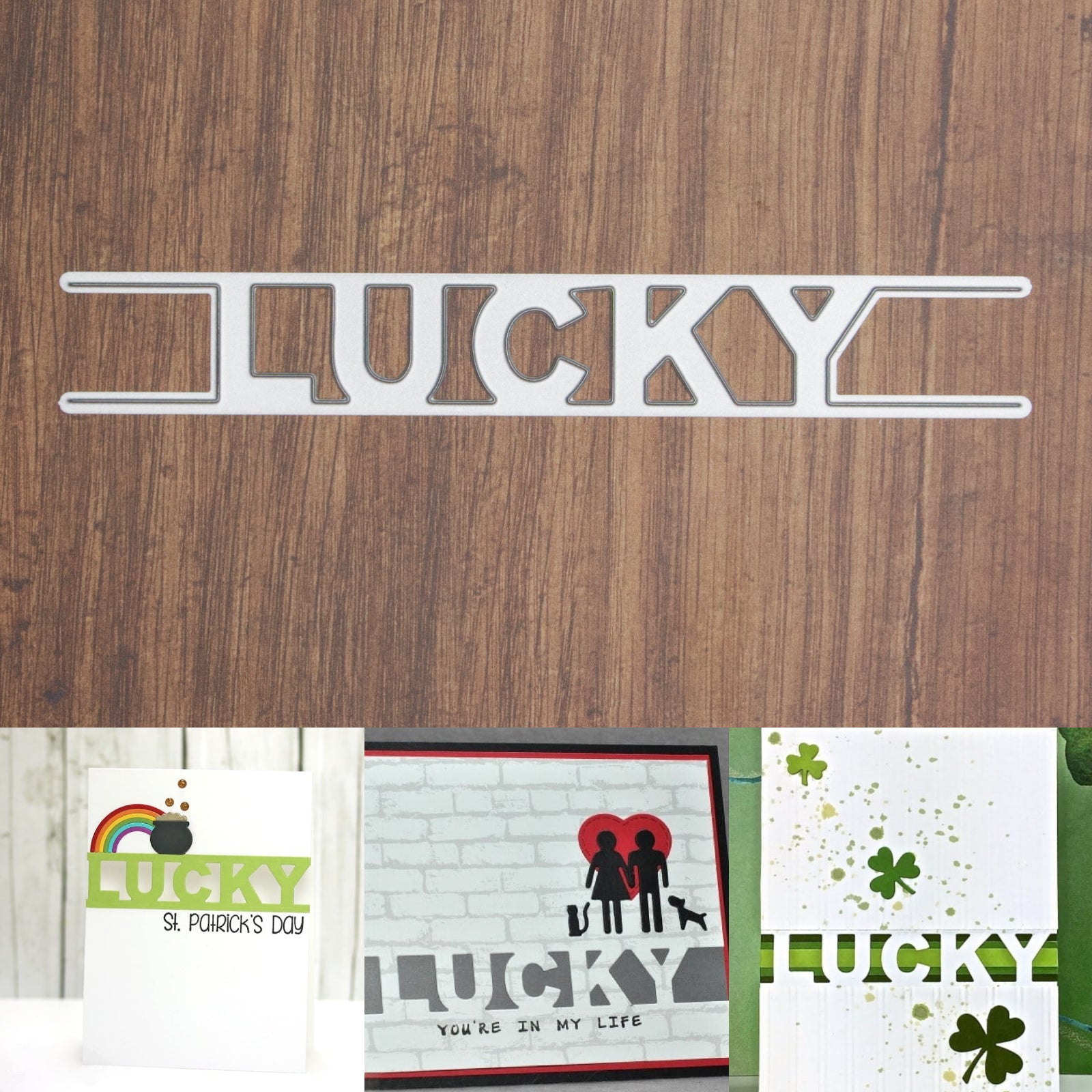 Lucky Cutout Block Font Word Cutting Die
