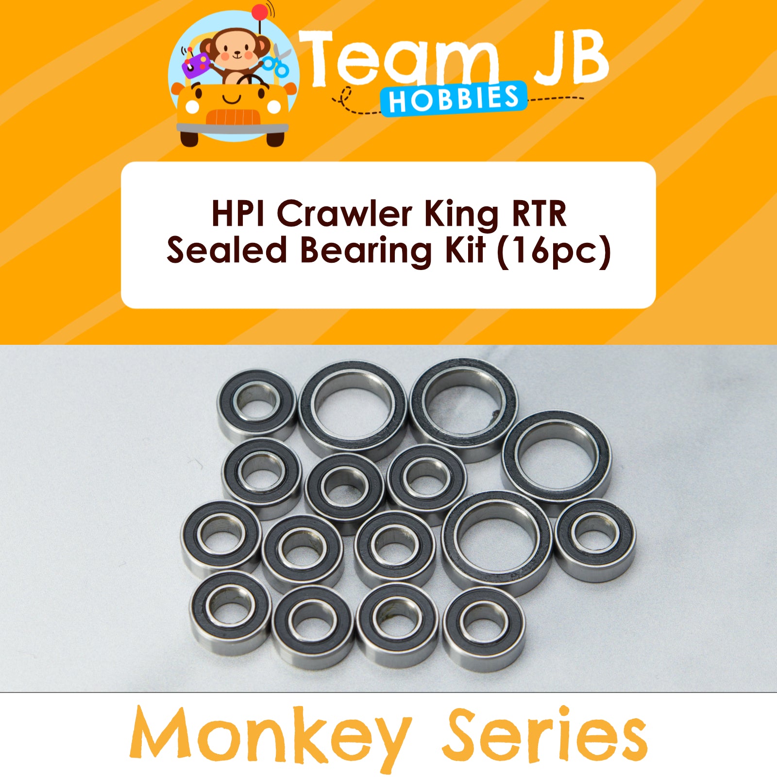 FastEddy Sealed Bearing Kit - Compatible With HPI Crawler King RTR (12x 5x11x4 & 4x 10x15x4) - View #5