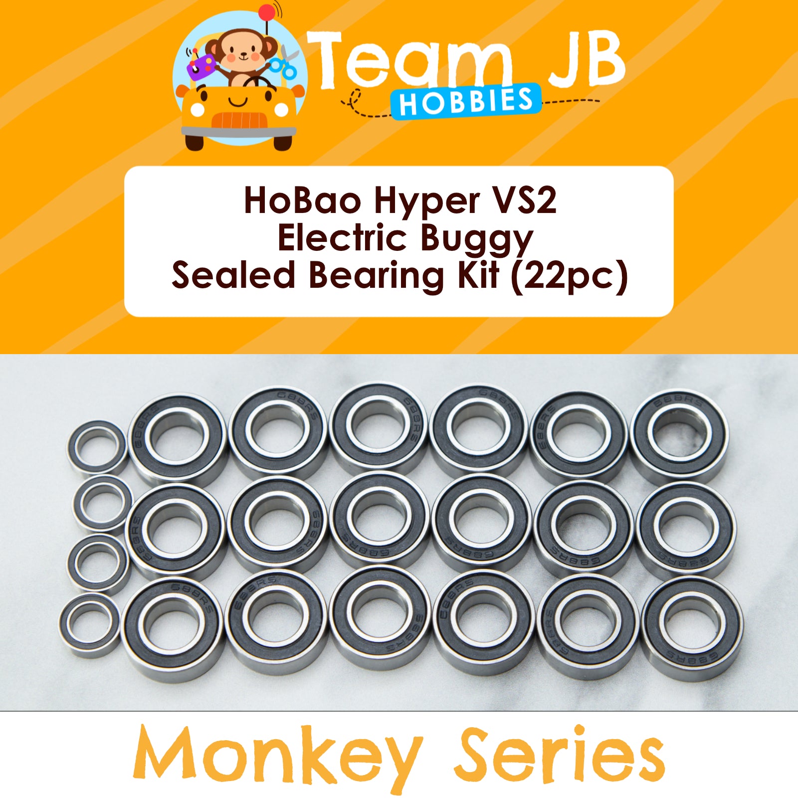 HoBao Hyper VS2 Electric Buggy, Extreme VTE2 - 22 Pcs Rubber Sealed Bearings Kit