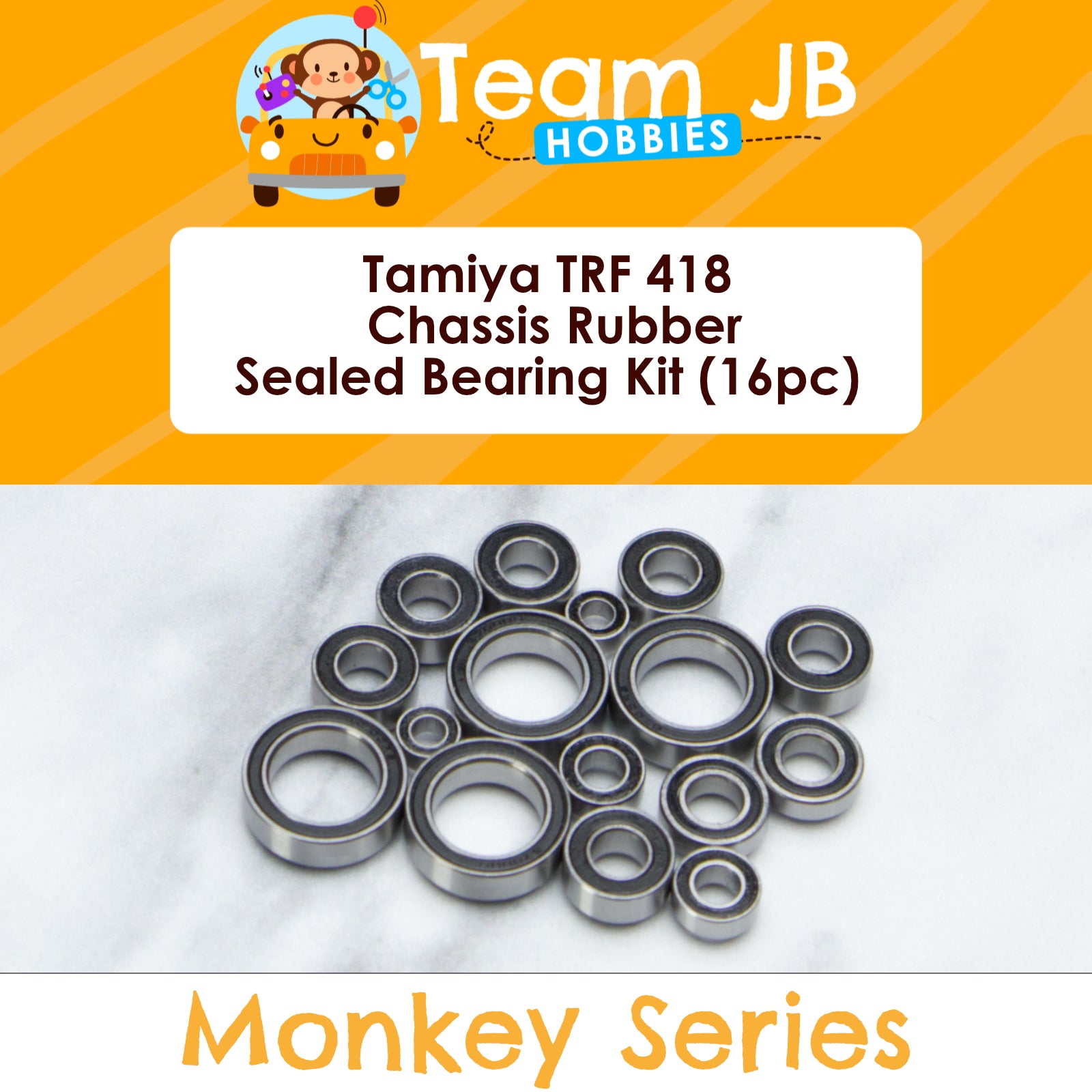 Tamiya TRF 418 Chassis Rubber - Sealed Bearing Kit