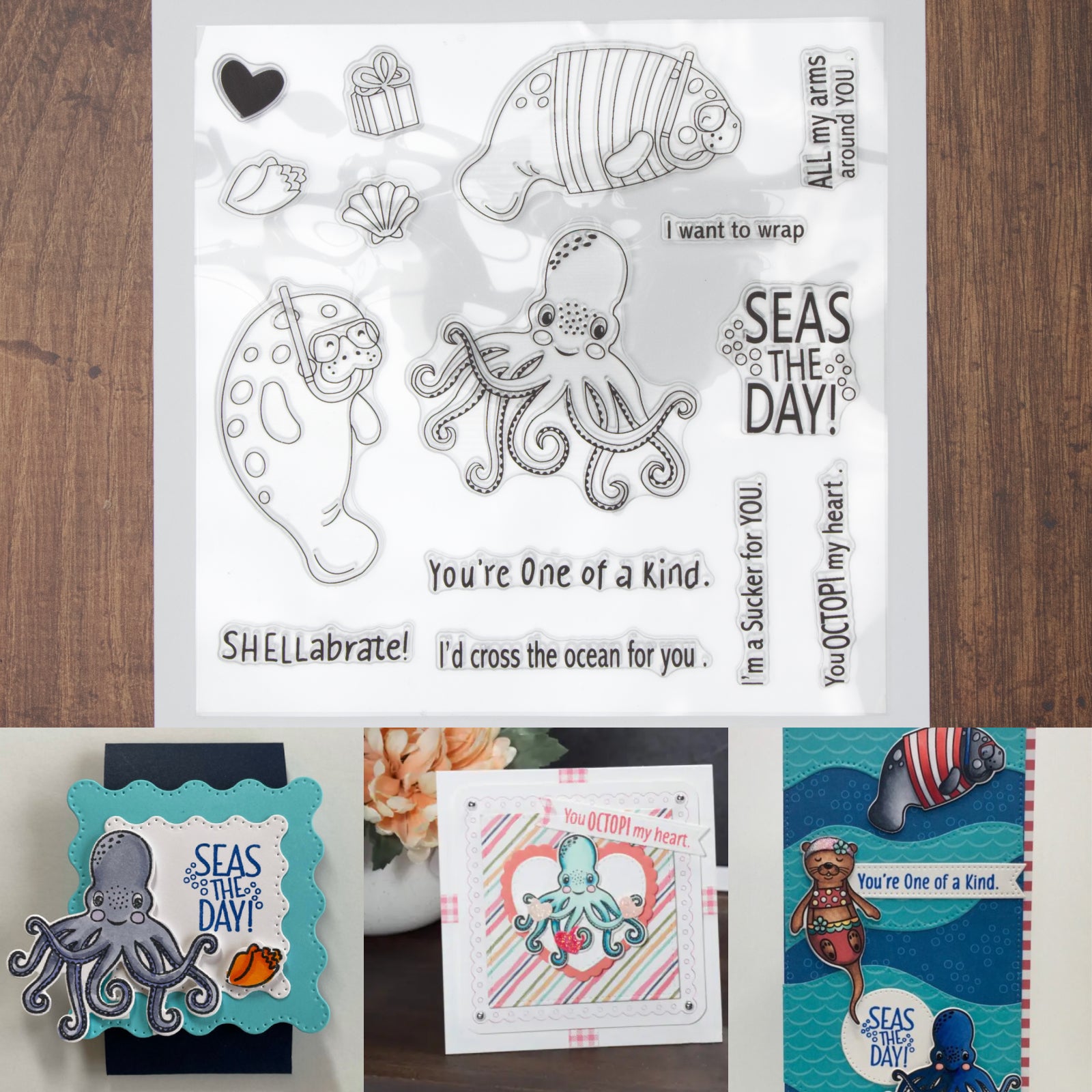 Seas the Day! Manatees & Octopus Stamps Set