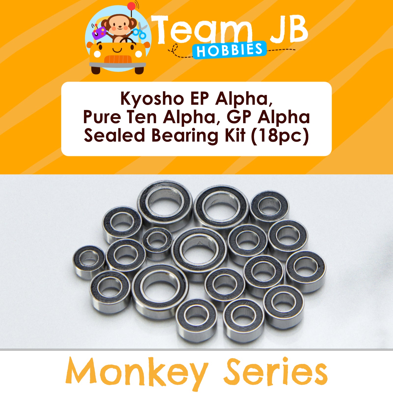 Kyosho EP Alpha, Pure Ten Alpha, GP Alpha 4WD, Alpha, Ultima RB RTR - Sealed Bearing Kit