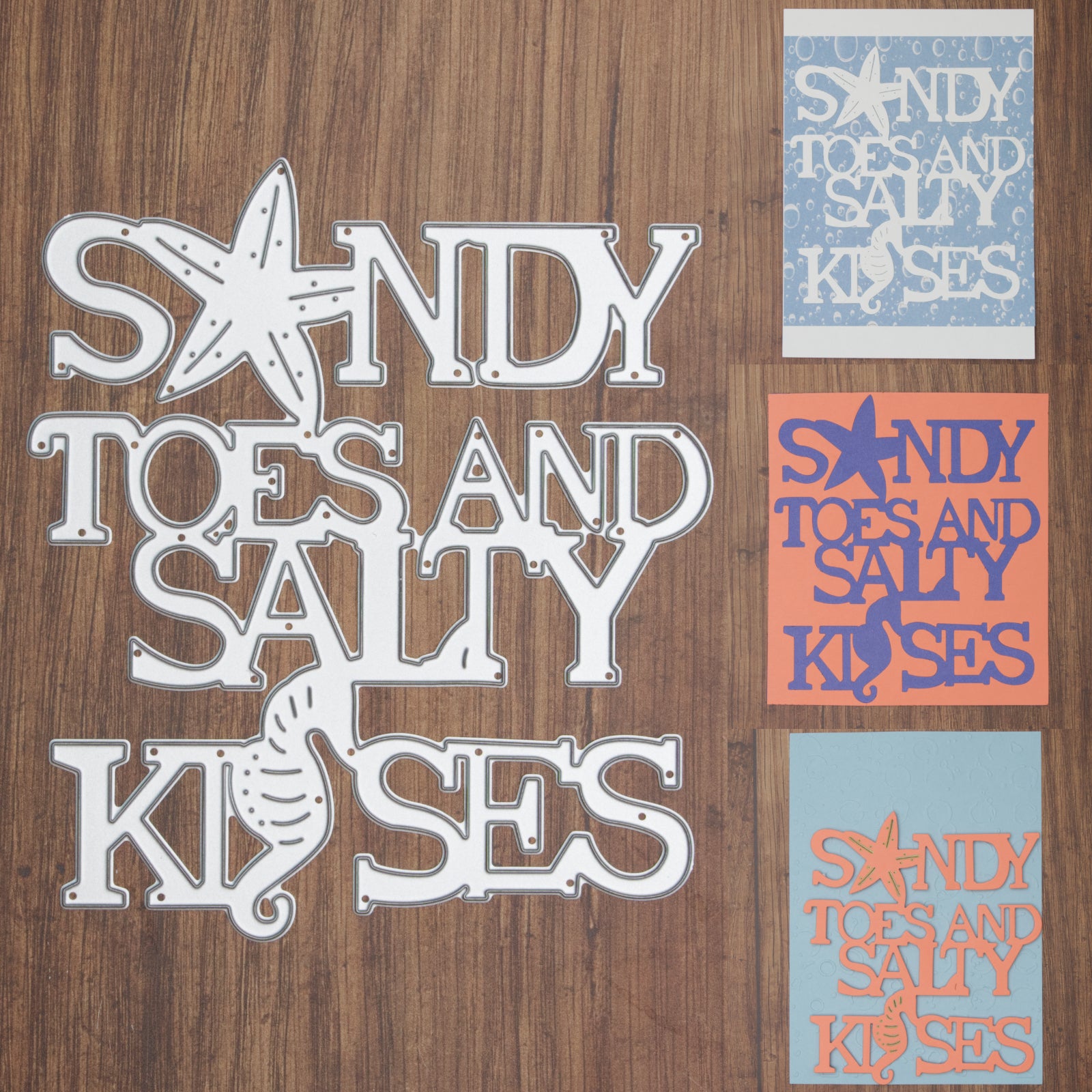 Sandy Toes And Salty Kisses Cutting Die w Starfish & Seahorse