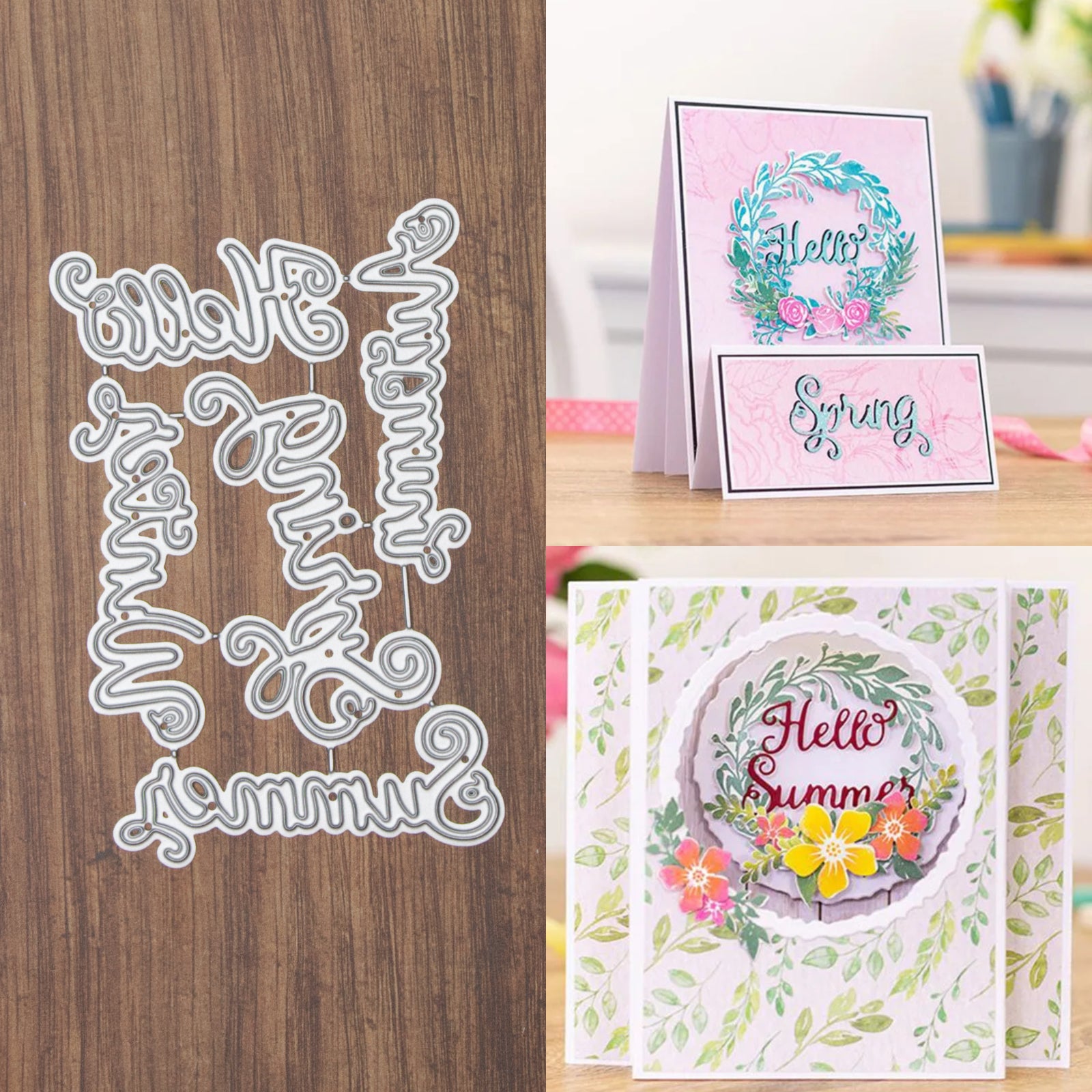 Hello Seasons Sentiment Words Cutting Dies
