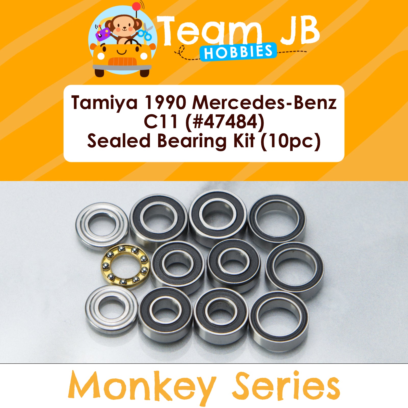 Tamiya 1990 Mercedes-Benz C11 (#47484), Por. 956 (#47508) - 10 Pcs Bearings Kit