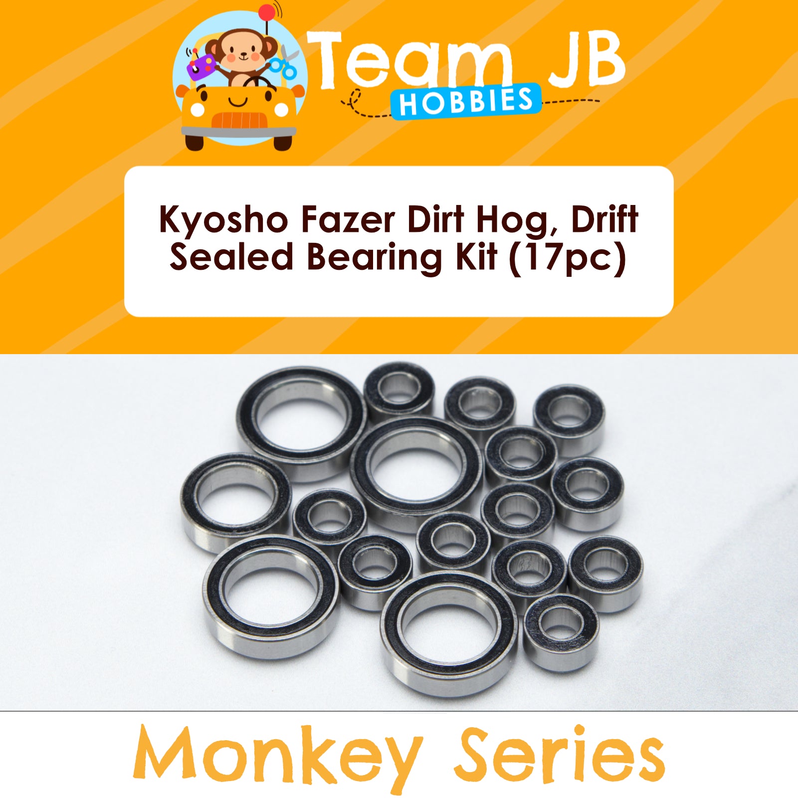 Kyosho Fazer Dirt Hog, Drift, Supra Type 1 - 17 Pcs Rubber Sealed Bearings Kit