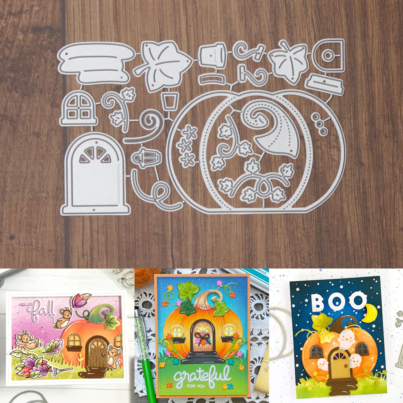 Stitched Pumpkin House Cutting Die Set