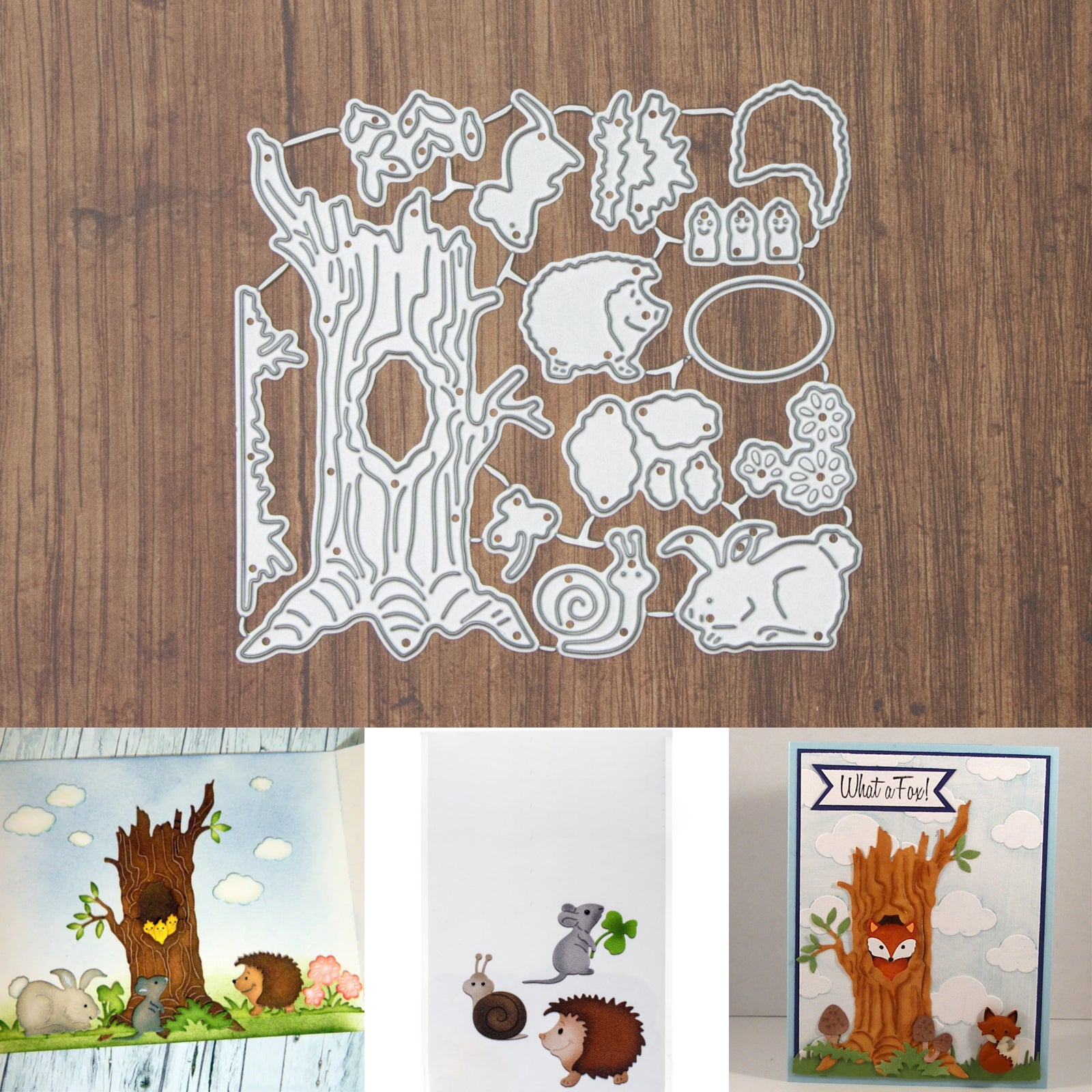 Woodland Critters w Hollow Tree Scene Creator Cutting Dies