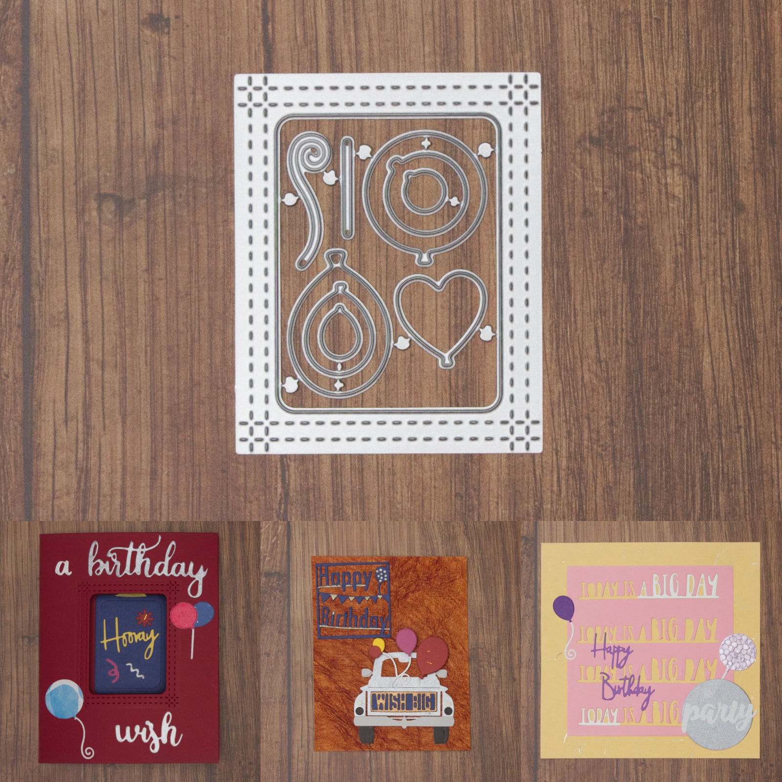 Little Balloons w Strings & Double Stitched Window Cutting Dies