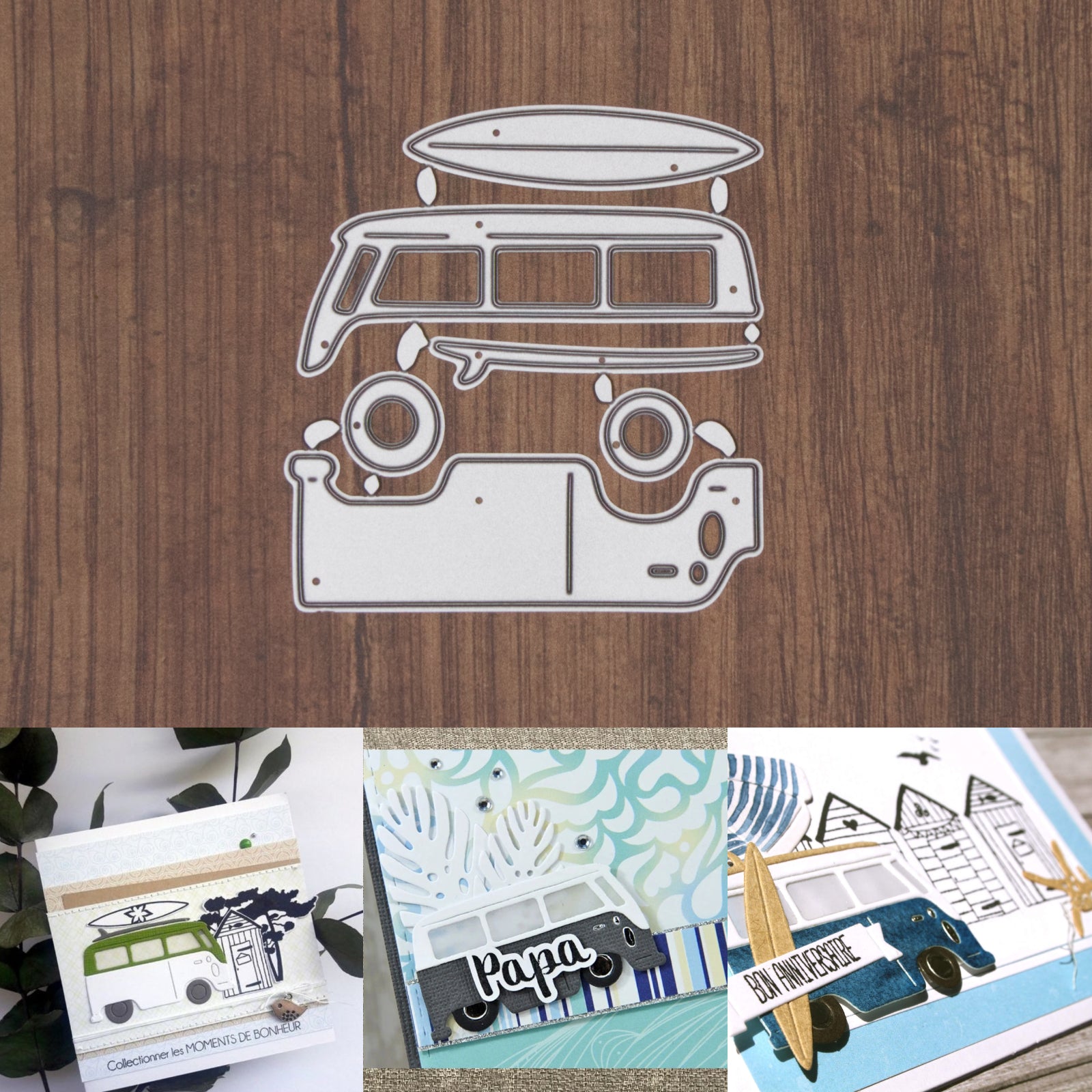 Build It VW Bus Style Van w Surfboard Cutting Dies