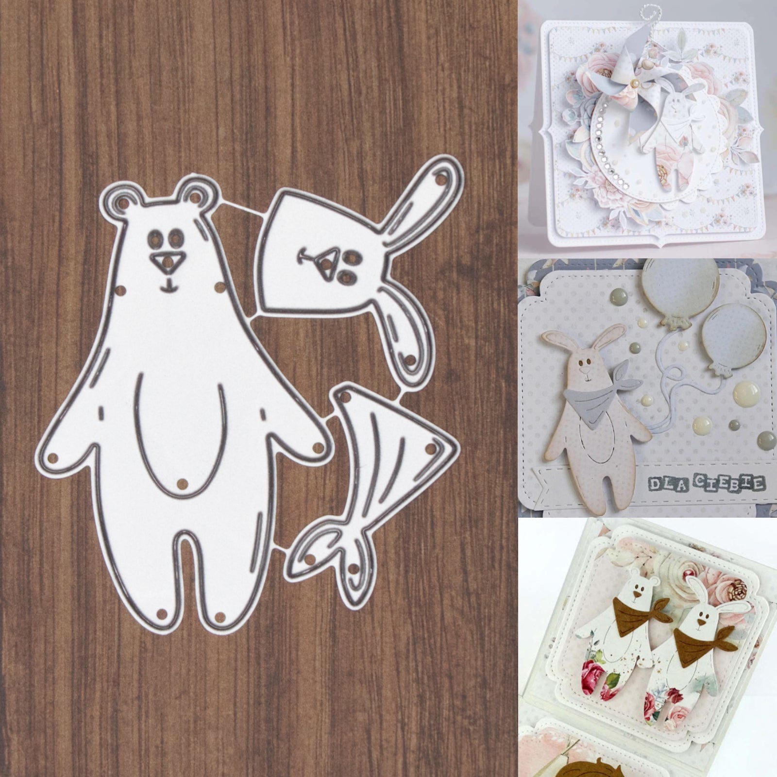 Bunny & Bear w Bandana Cutting Dies