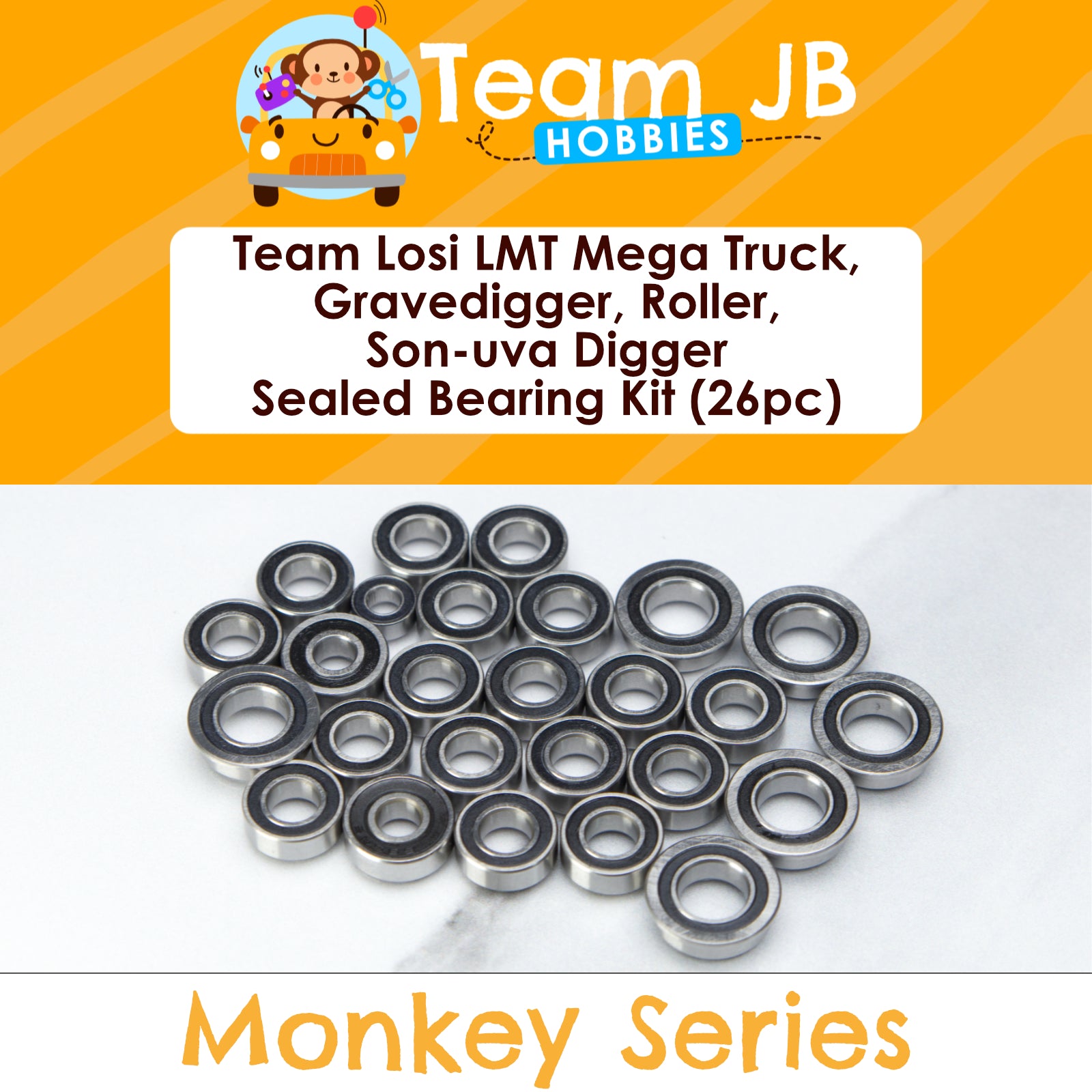 Team Losi LMT Mega Truck, Gravedigger, Roller, Son-uva Digger - Sealed Bearing Kit