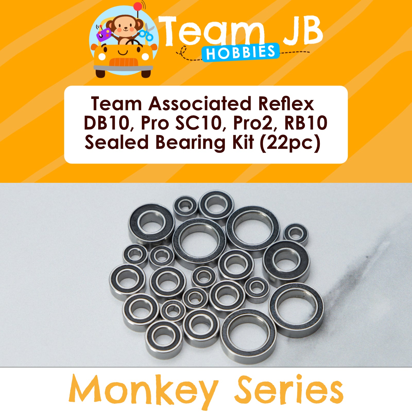 Team Associated Reflex DB10, Pro SC10, Pro2, RB10, RC10, Trophy Rat - Sealed Bearing Kit