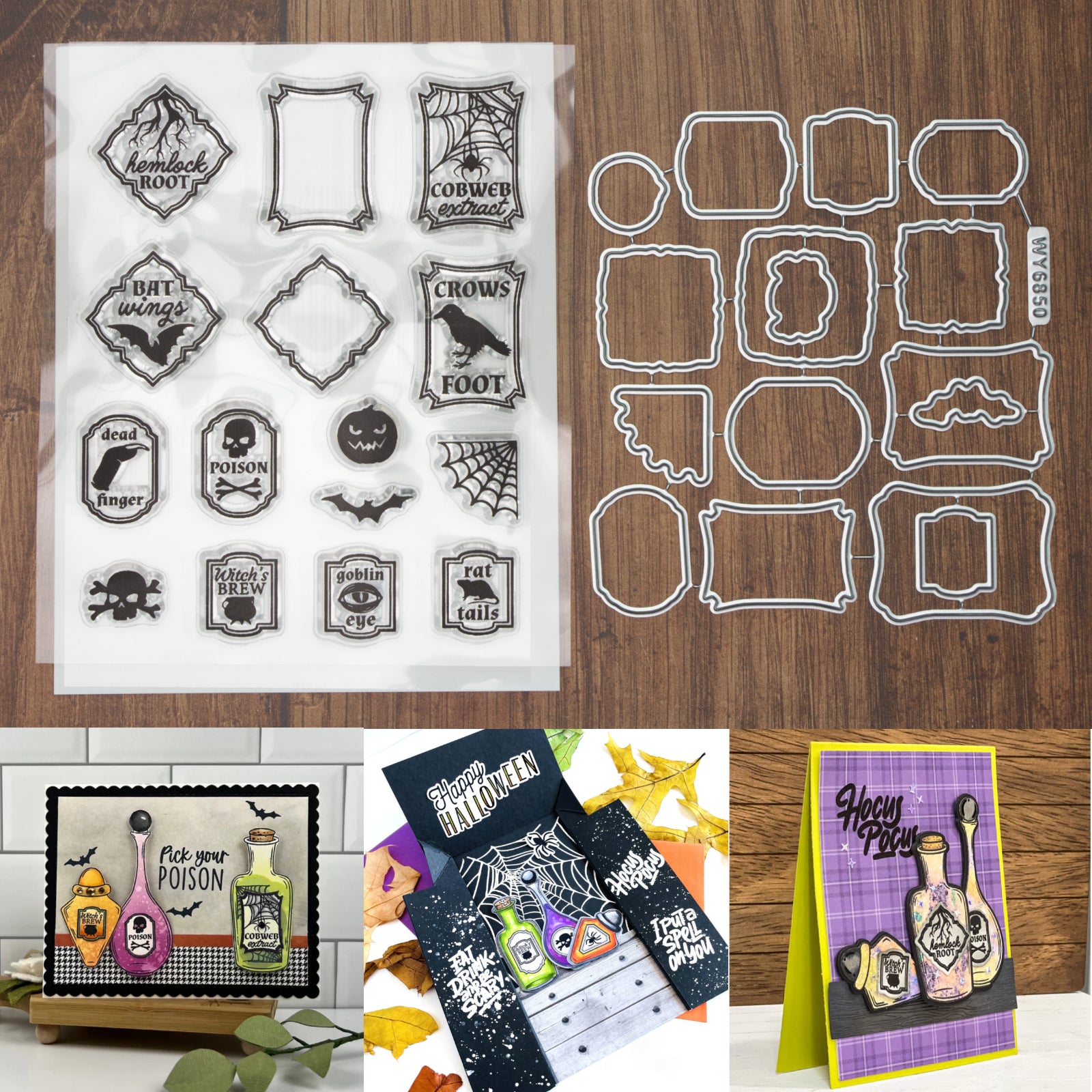 Powerful Potions Labels & Halloween Icons Cutting Dies & Stamps Set
