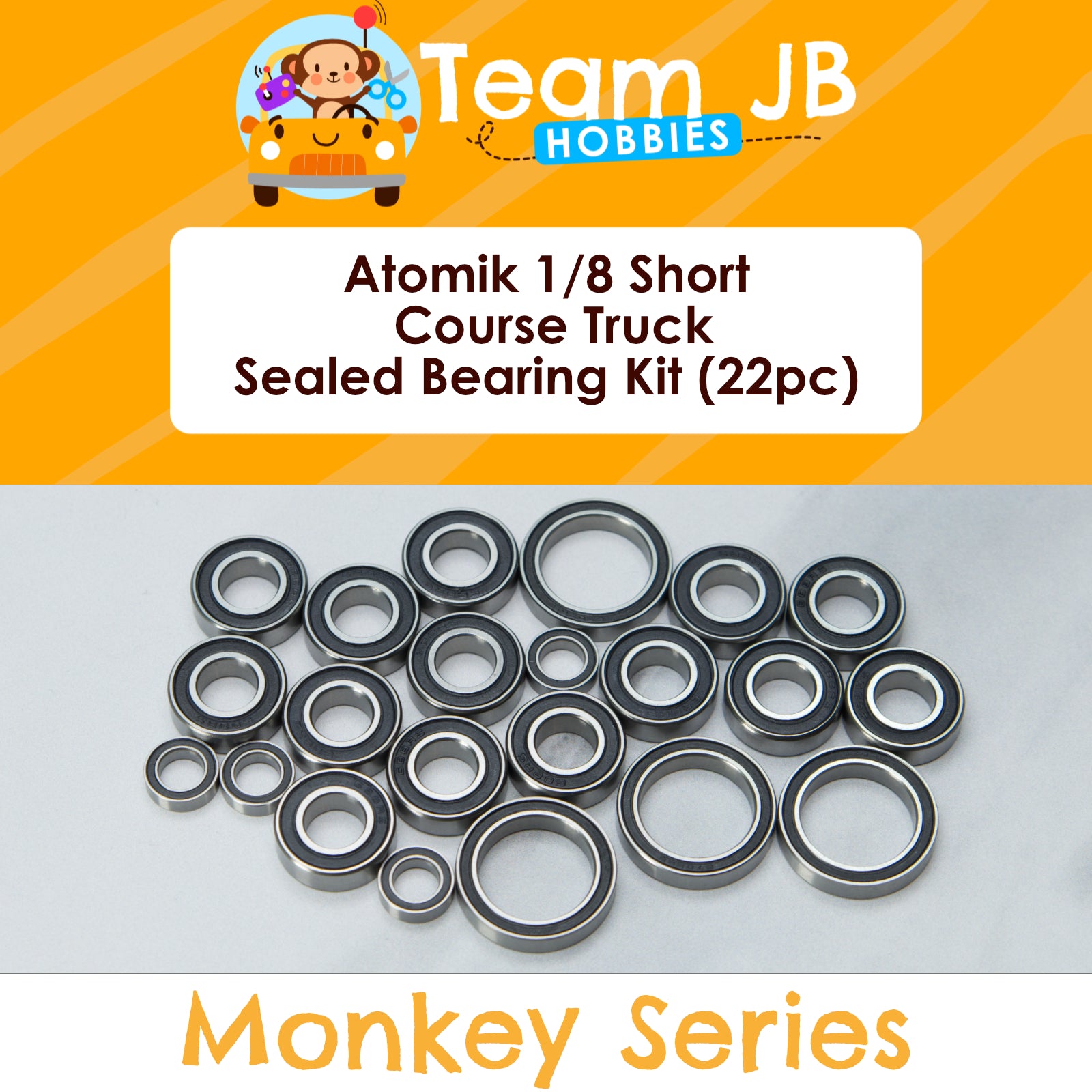 FastEddy Sealed Bearing Kit For Atomik 1/8 Scale Short Course Truck - 14 Bearings Set