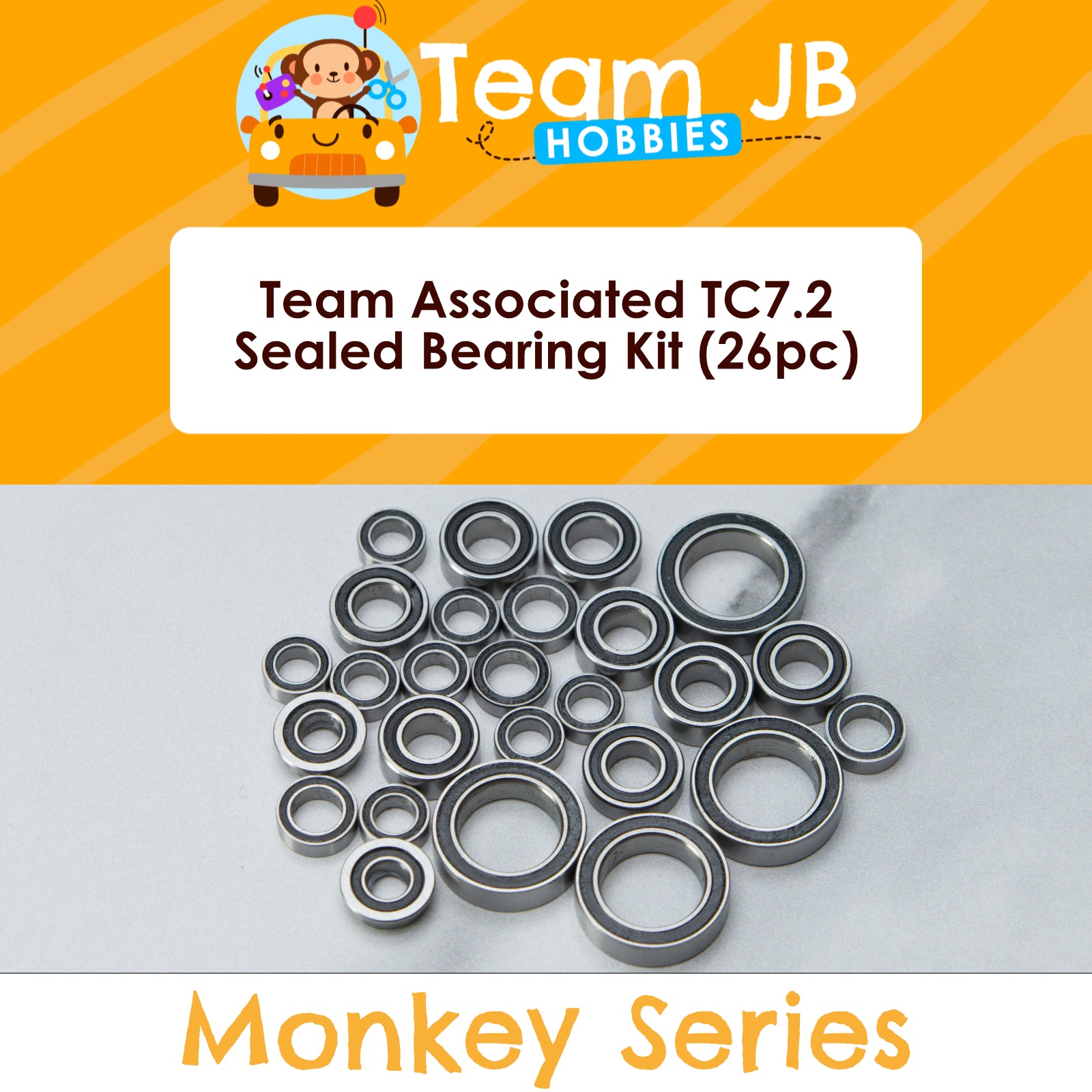 Team Associated TC7.2, TC7.2cc Team Kit - 26 Pcs Rubber Sealed Bearings Kit
