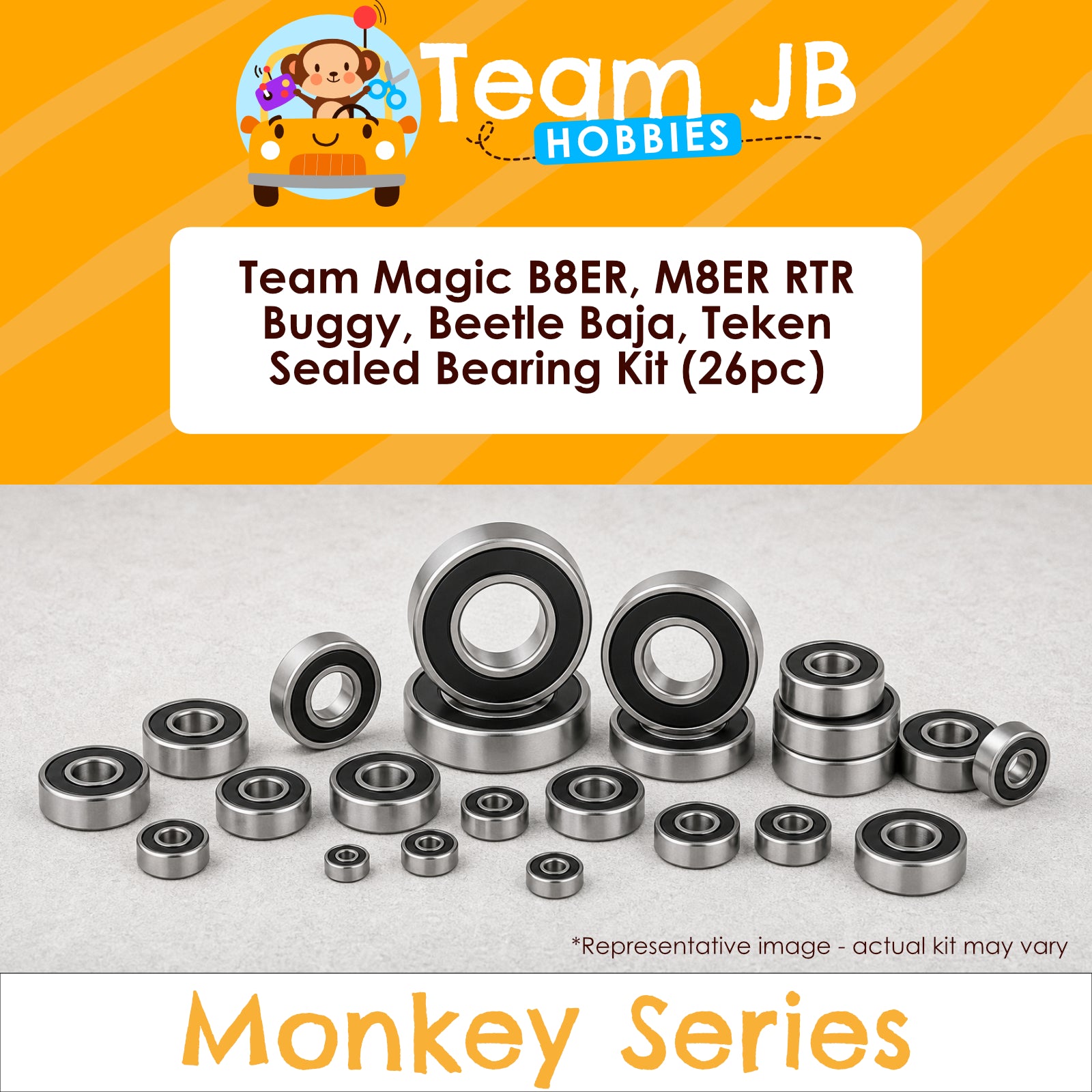 Team Magic B8ER RTR Buggy, M8ER RTR Buggy, Beetle Baja 1/8 RTR, Teken Truggy - Sealed Bearing Kit