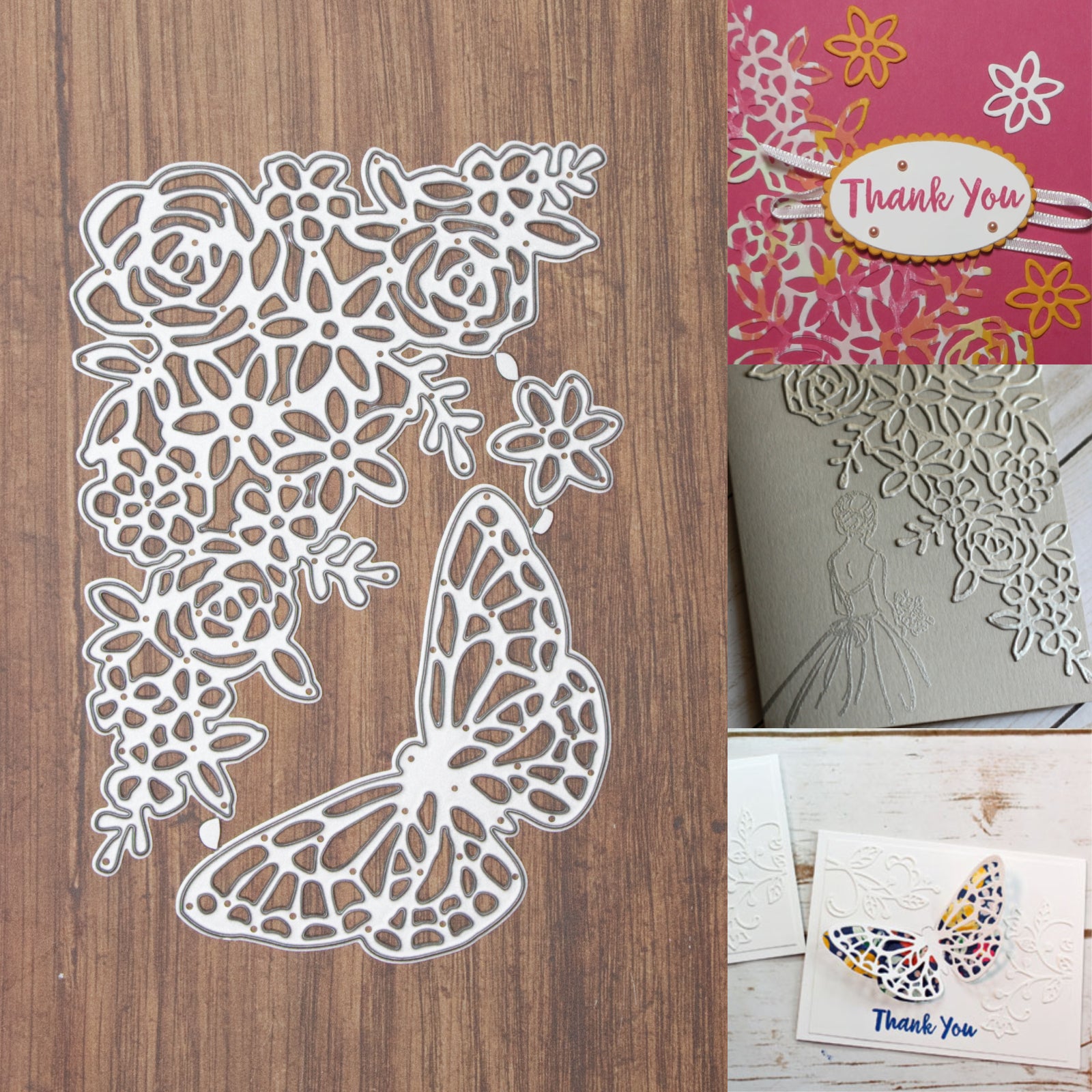 Flowers & Leaves Corner w Butterfly Cutting Dies