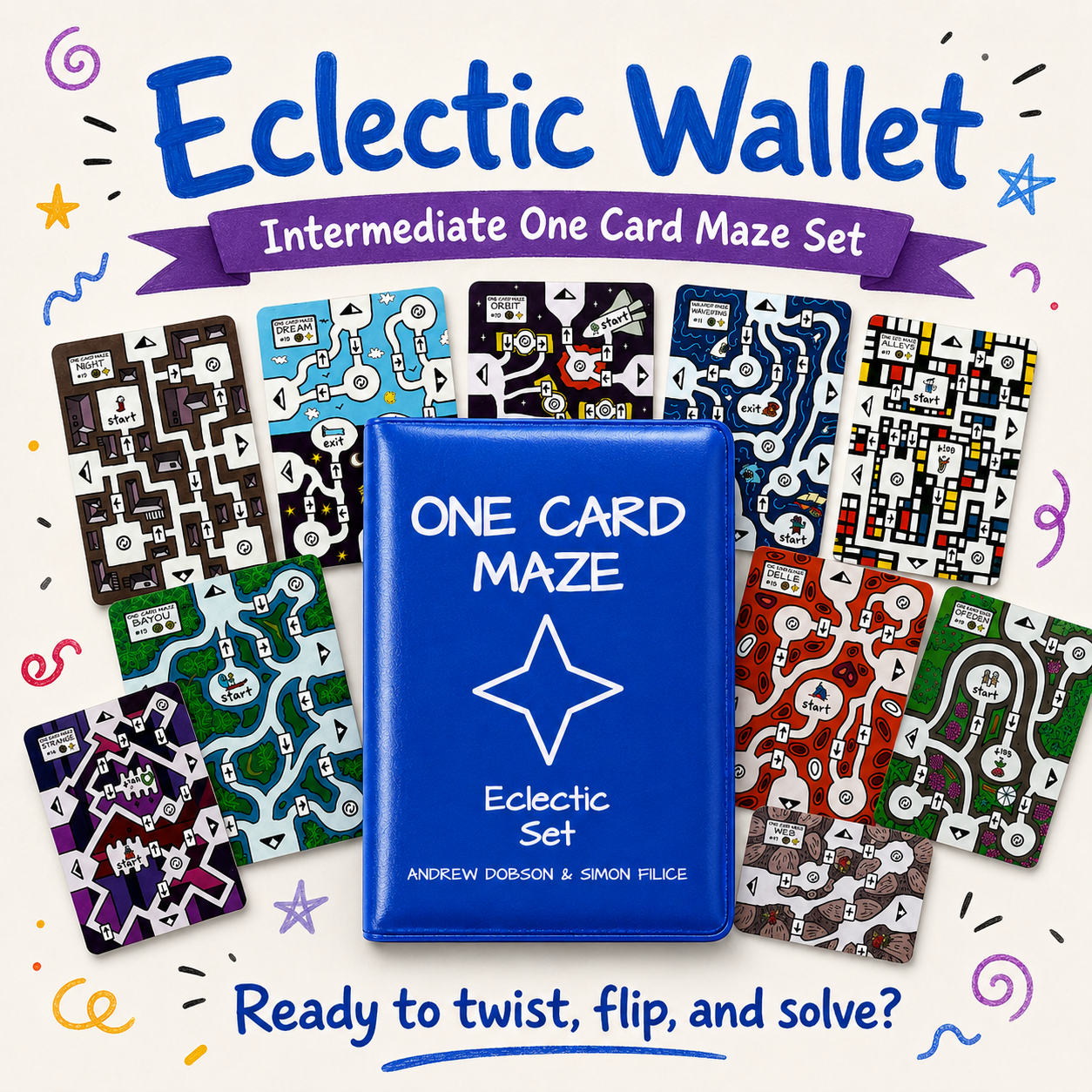 Eclectic Wallet – Intermediate Maze Puzzle Set by One Card Maze