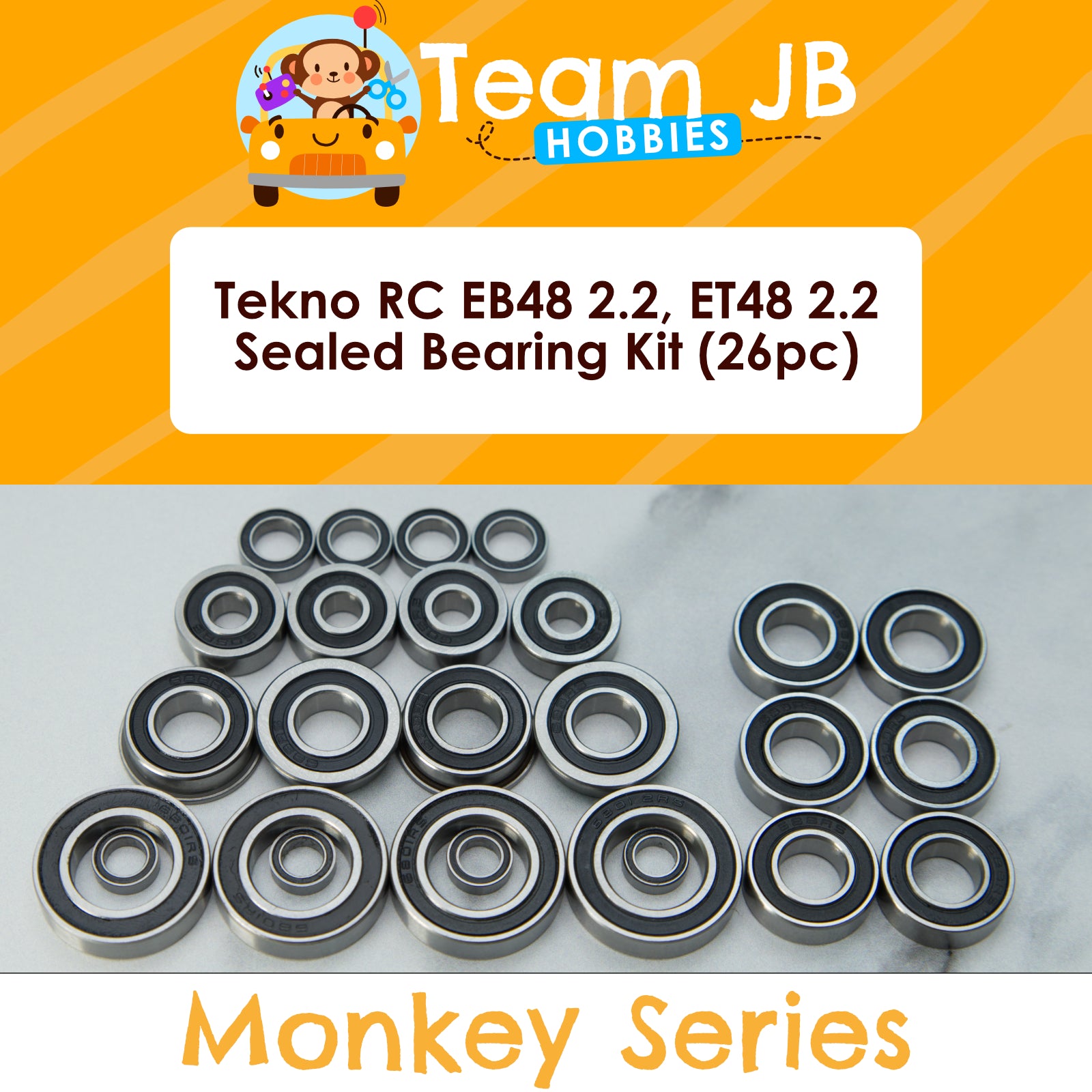 Tekno RC EB48 2.2, ET48 2.2 - 26 Pcs Rubber Sealed Bearings Kit