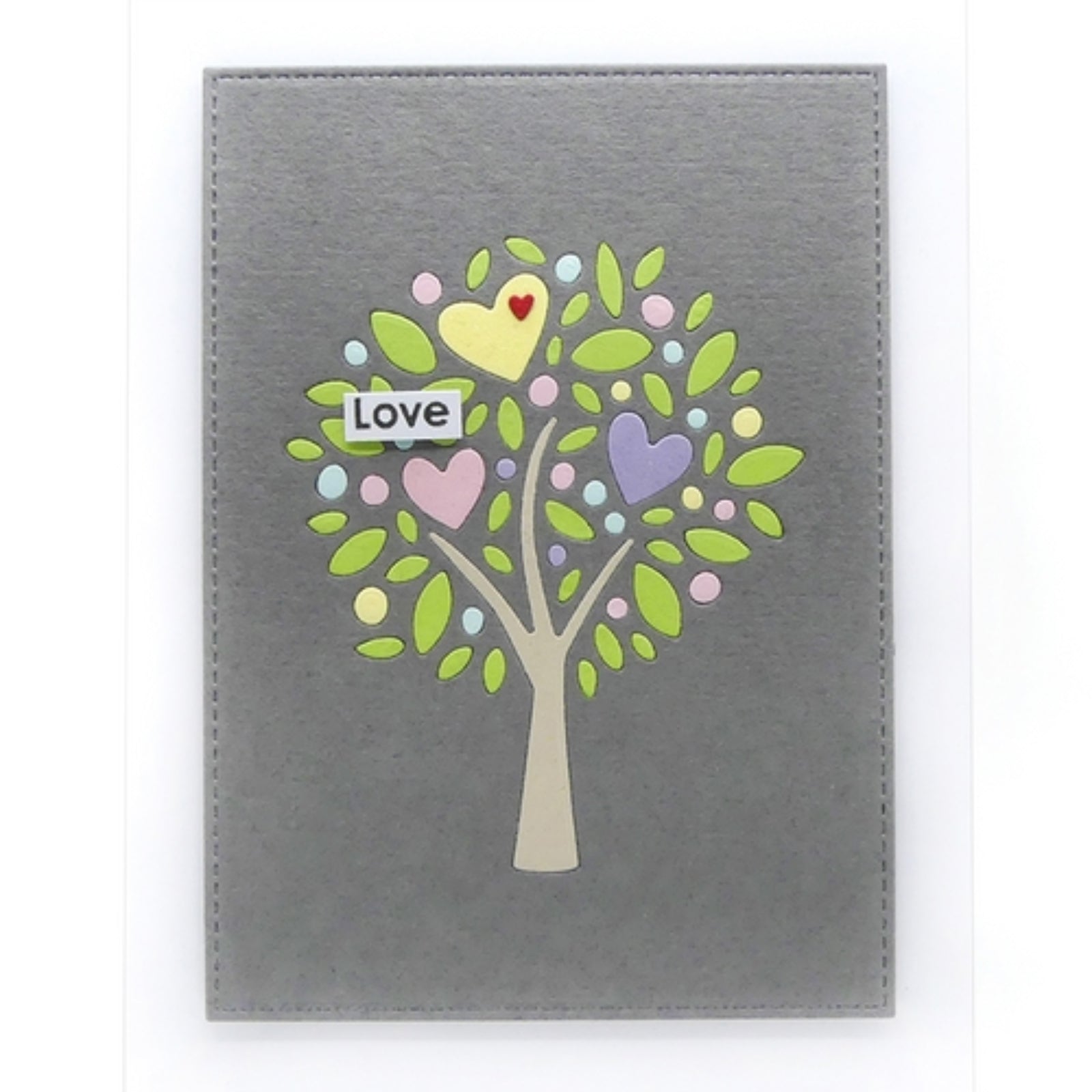 Cutout Tree w Three Hearts Cutting Die