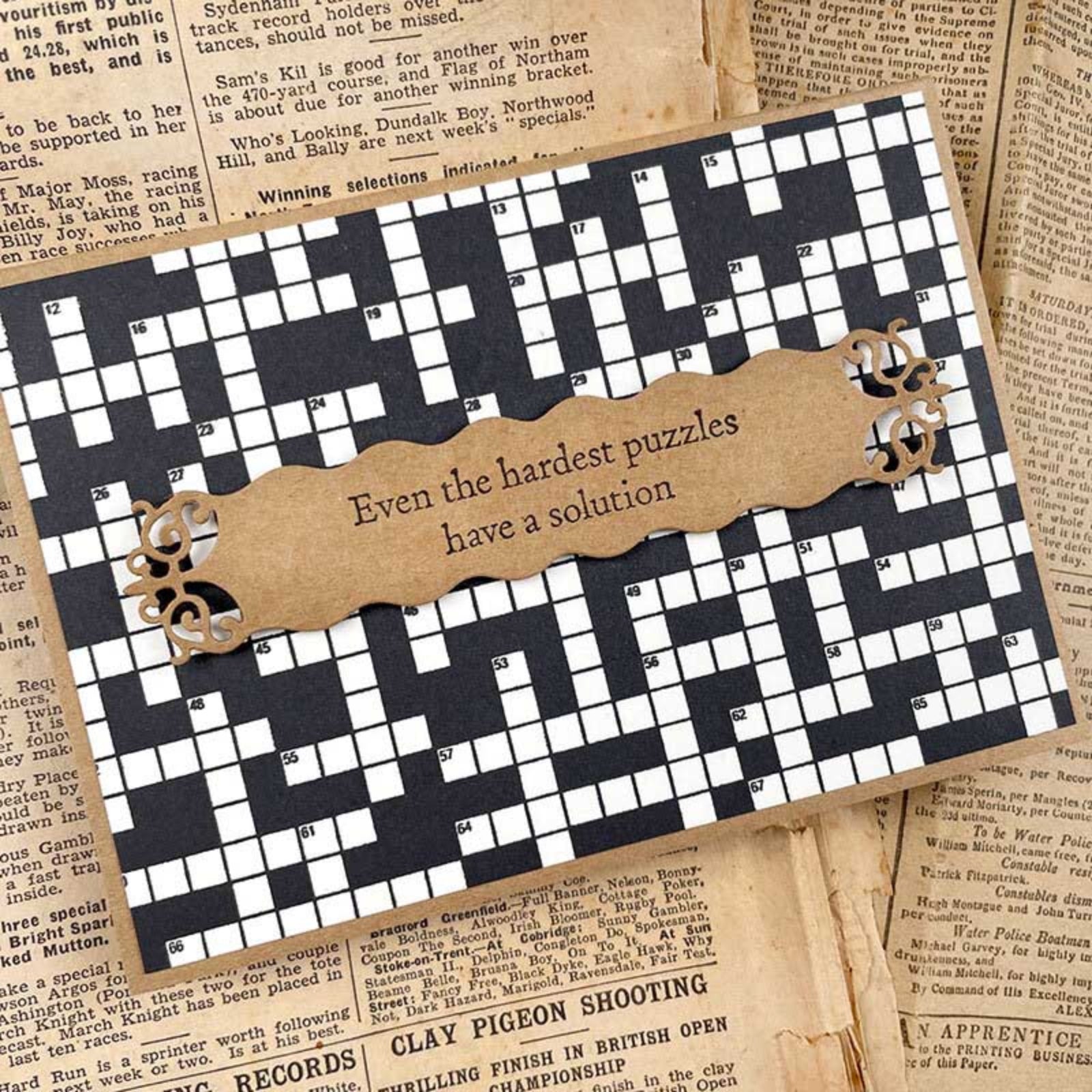 Crossword Puzzle Horizontal Background Stamp