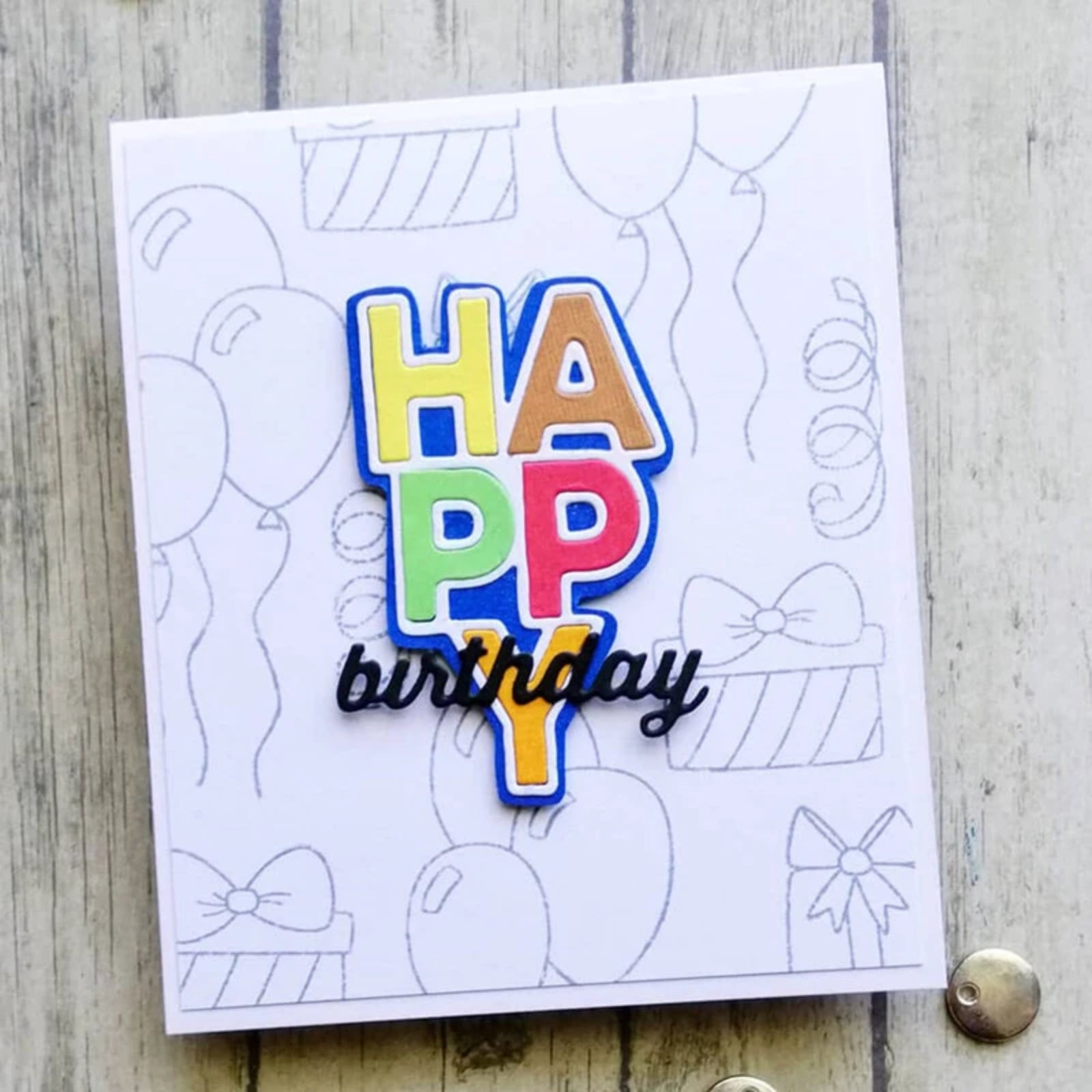 Happy Everything Sentiments Builder Cutting Dies