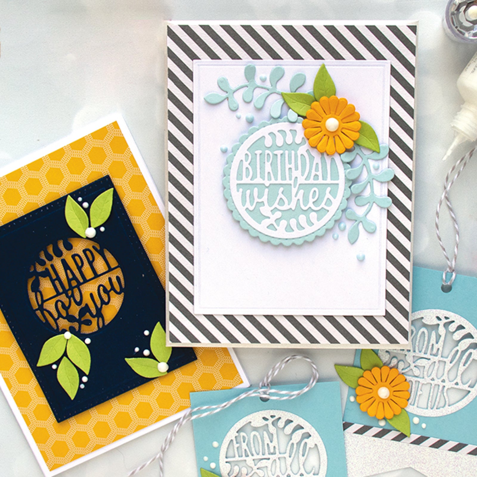 Circle Sentiments #1 w Foliage Cutting Dies