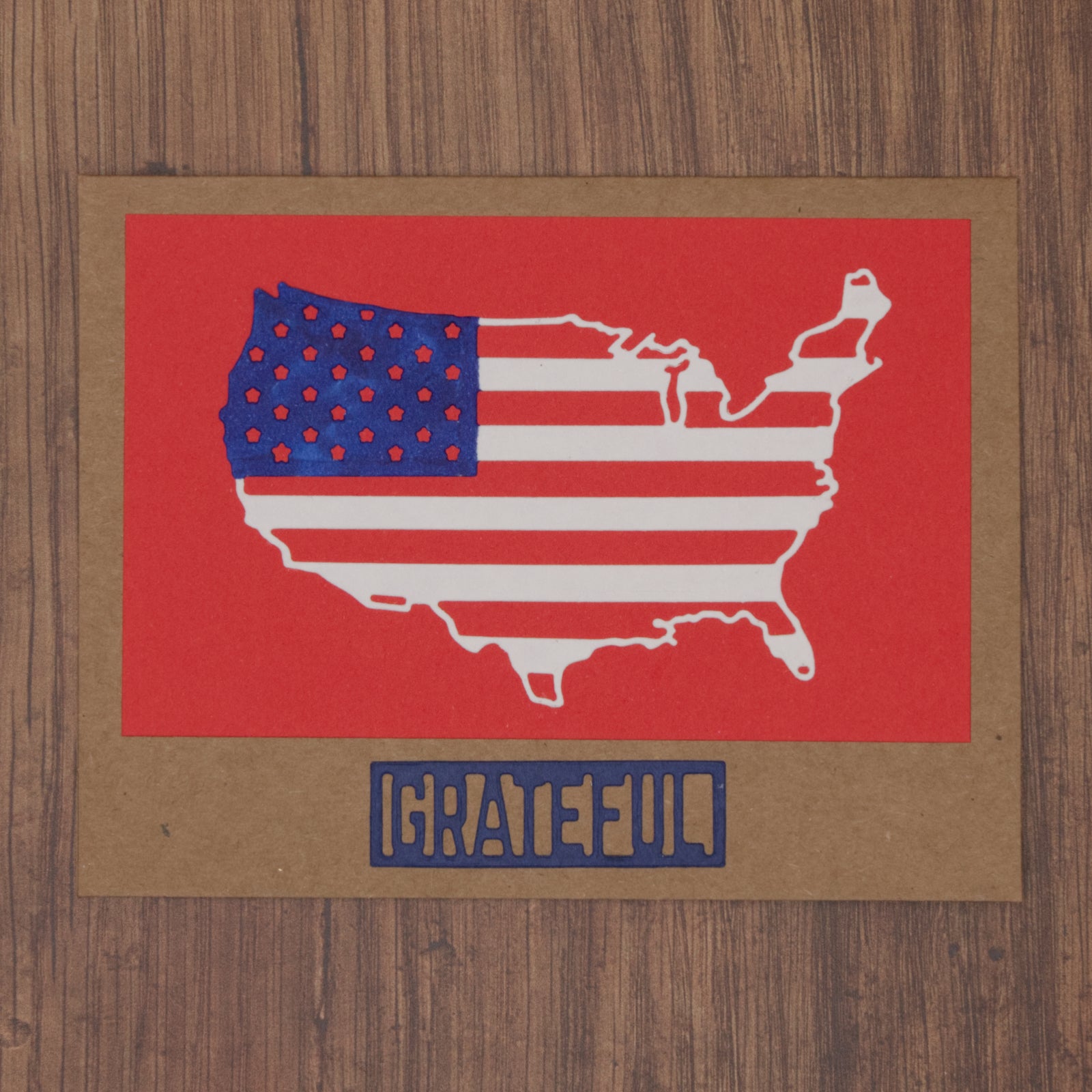 American Flag Map Cutting Die