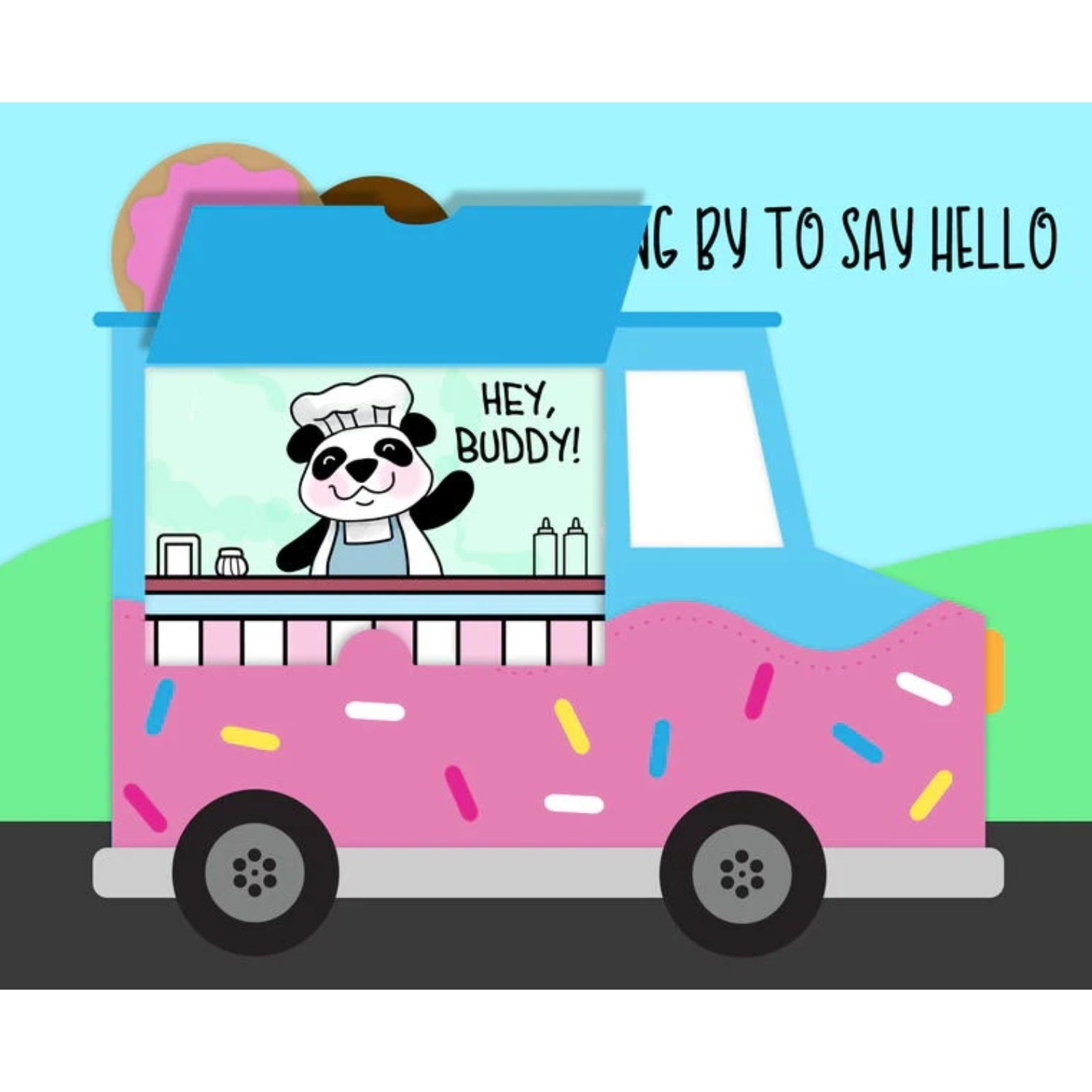 Food Truck w Lift the Flap Service Window Cutting Embossing Dies